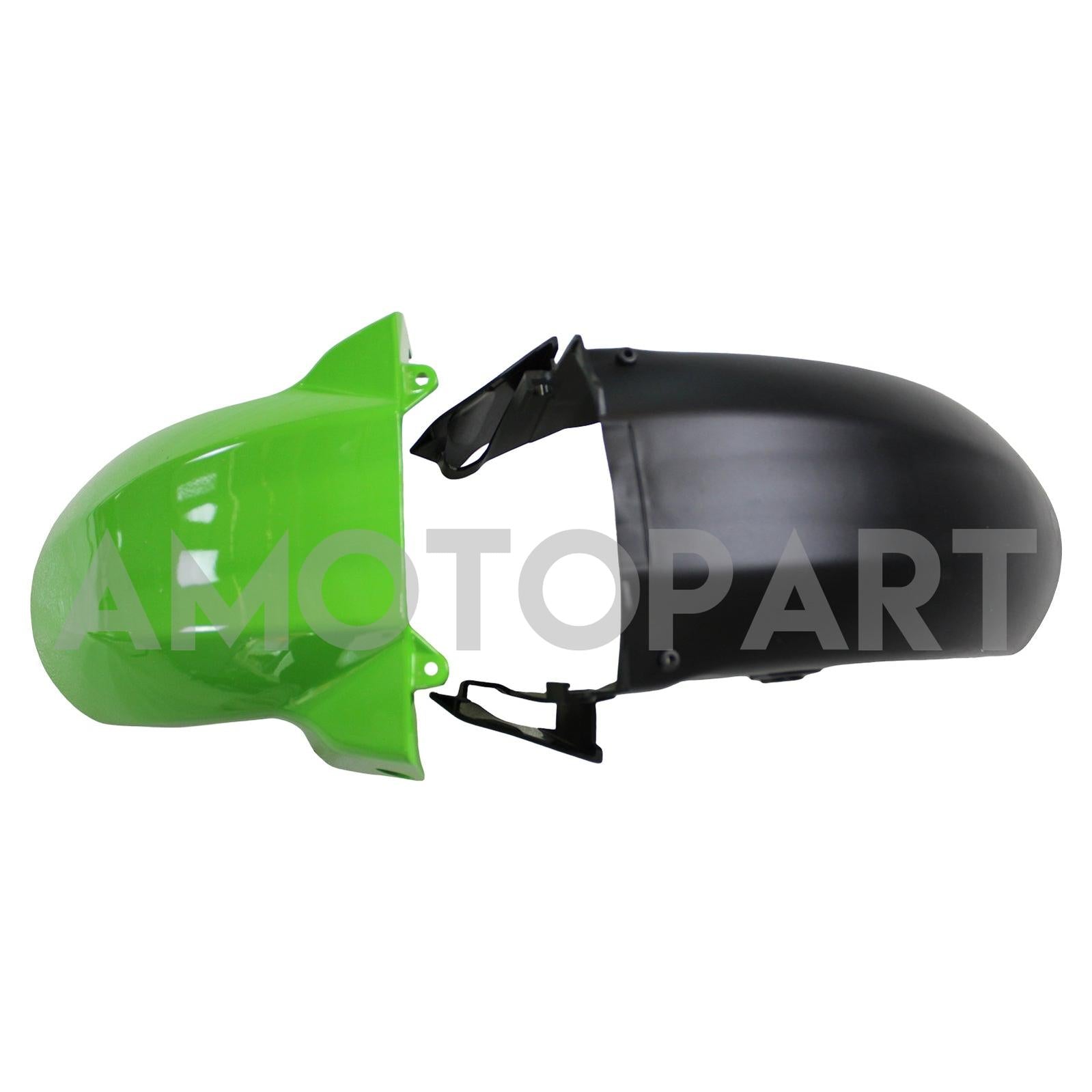 Amotopart 2009-2011 Kawasaki Ninja650 EX650 Black & Green Fairing Kit