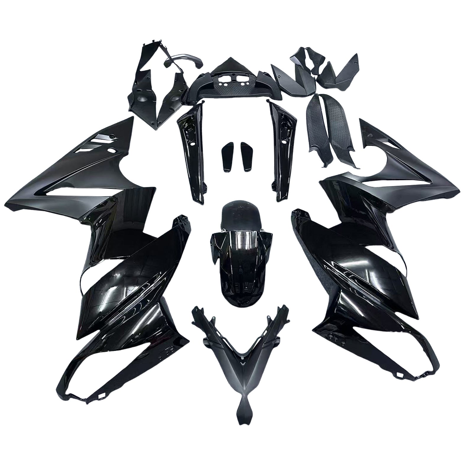 Amotopart 2009-2011 Ninja 650 ER-6F EX650 Kawasaki ブラック フェアリングキット