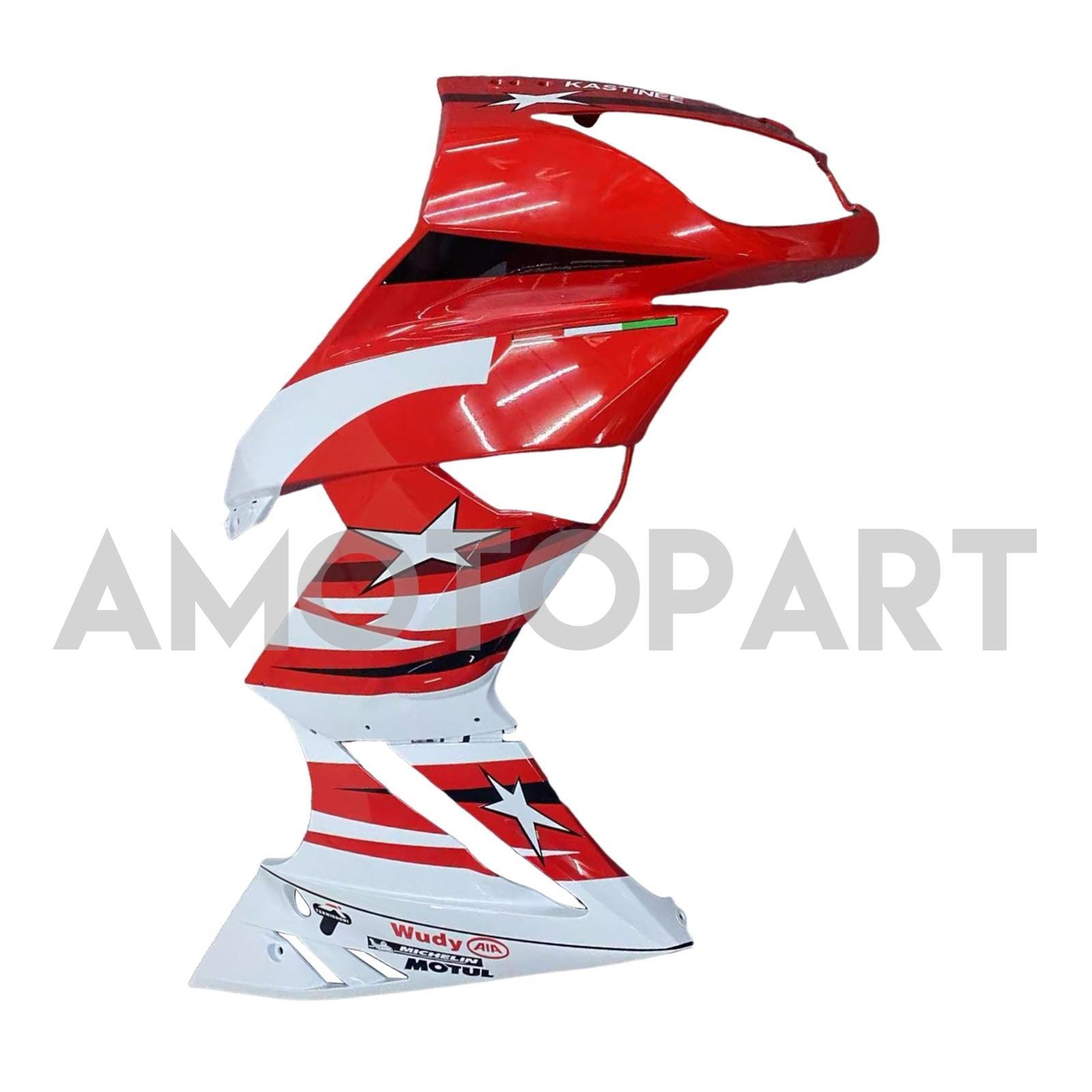 Amotopart 2009-2011 Kawasaki Ninja650 EX650 Red Black & White Star Fairing Kit