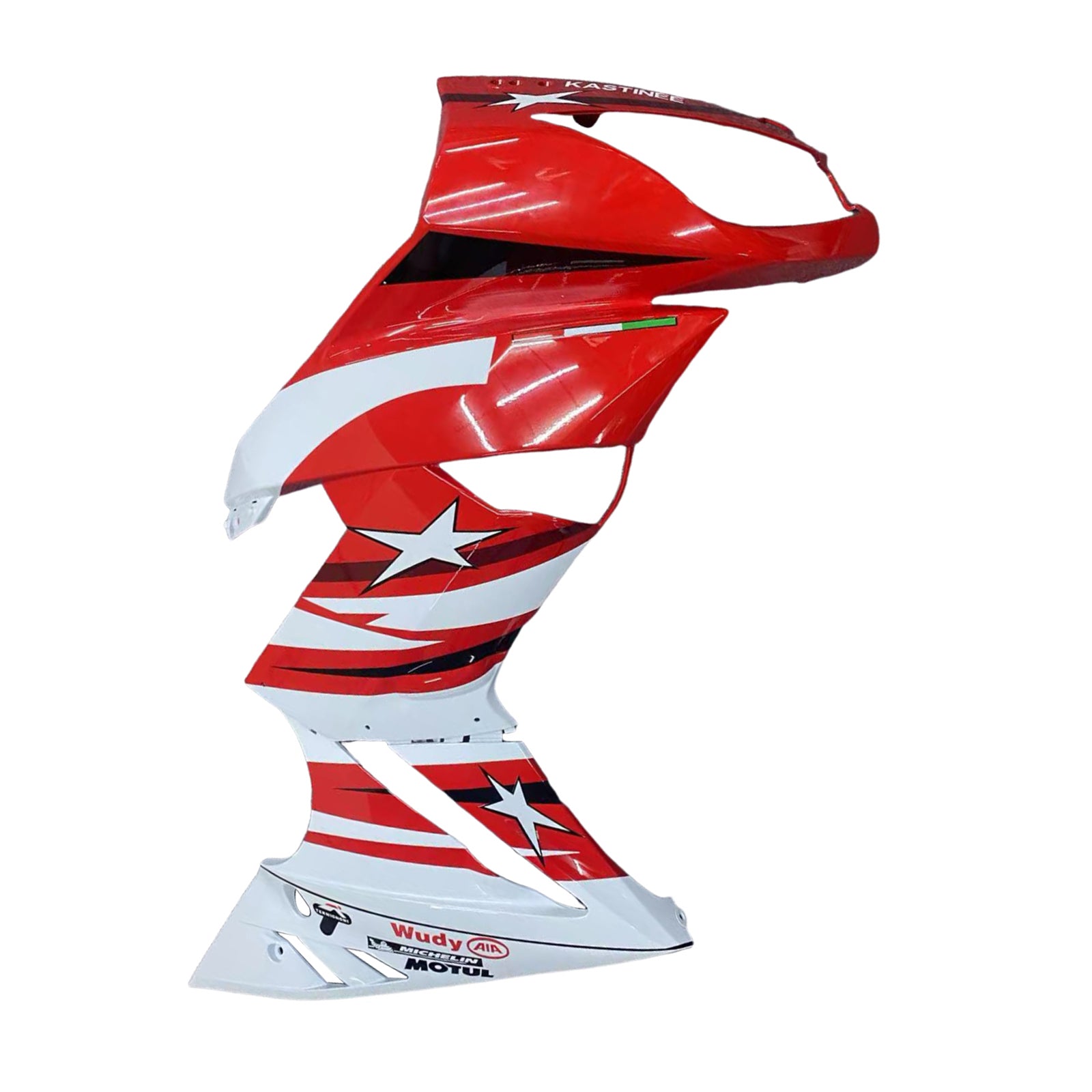 Amotopart 2009-2011 Kawasaki Ninja650 EX650 Red Black & White Star Fairing Kit