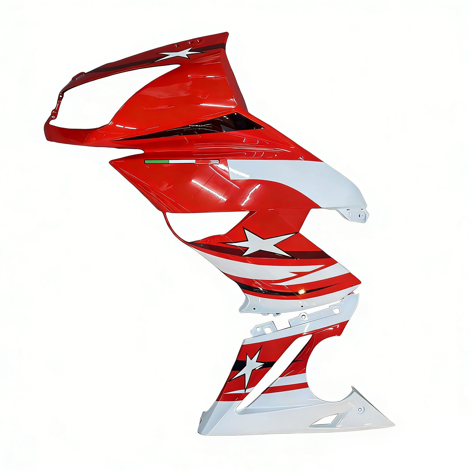 Amotopart 2009-2011 Kawasaki Ninja650 EX650 Rot Schwarz & White Star Verkleidungssatz