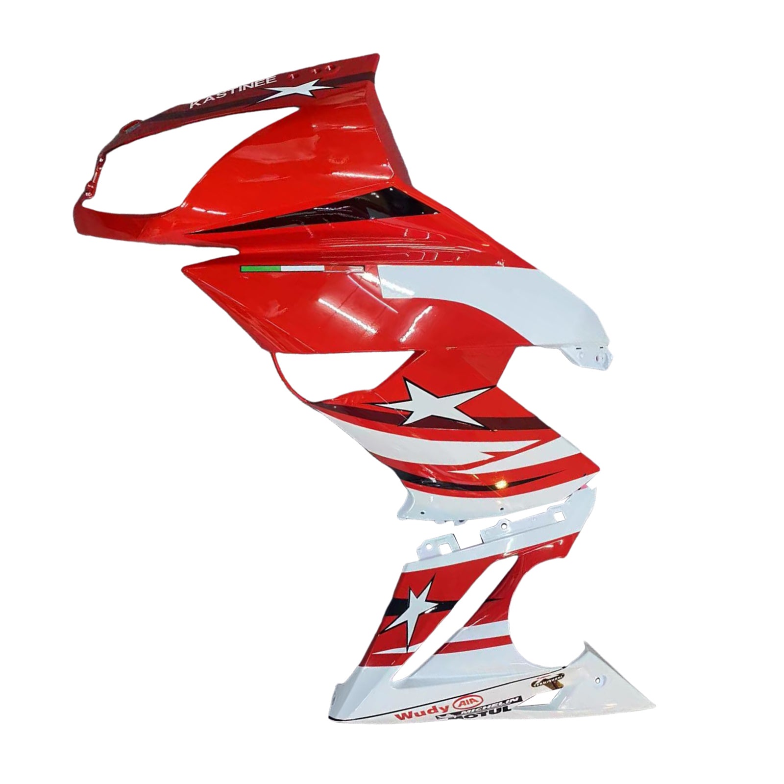 Amotopart 2009-2011 Kawasaki Ninja650 EX650 Red Black & White Star Fairing Kit