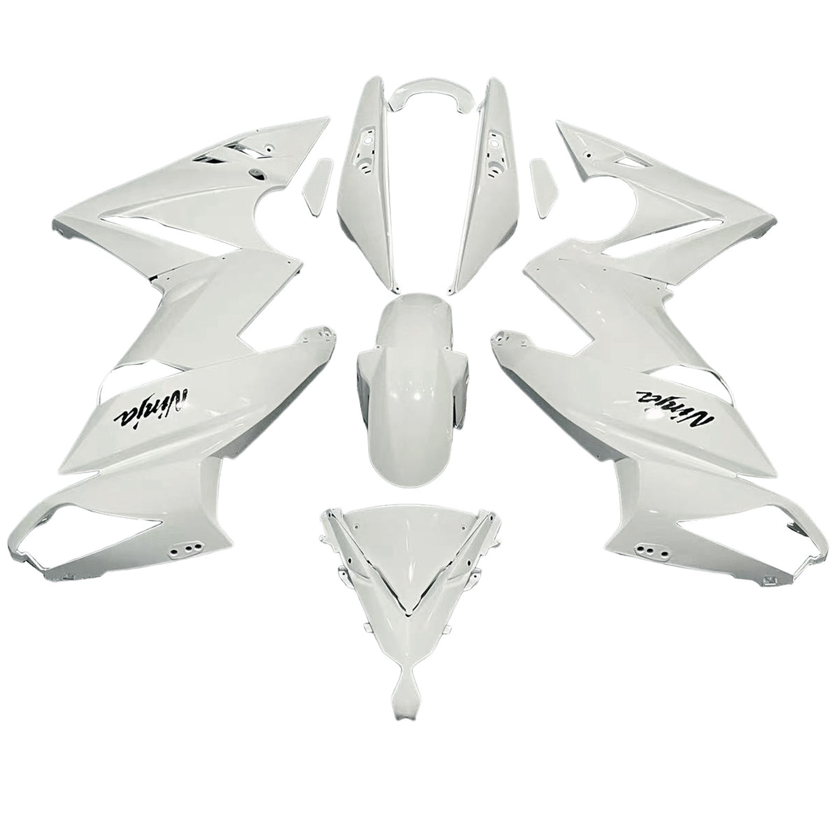 Amotopart 2009-2011 Kawasaki Ninja650 EX650 White & Black Fairing Kit