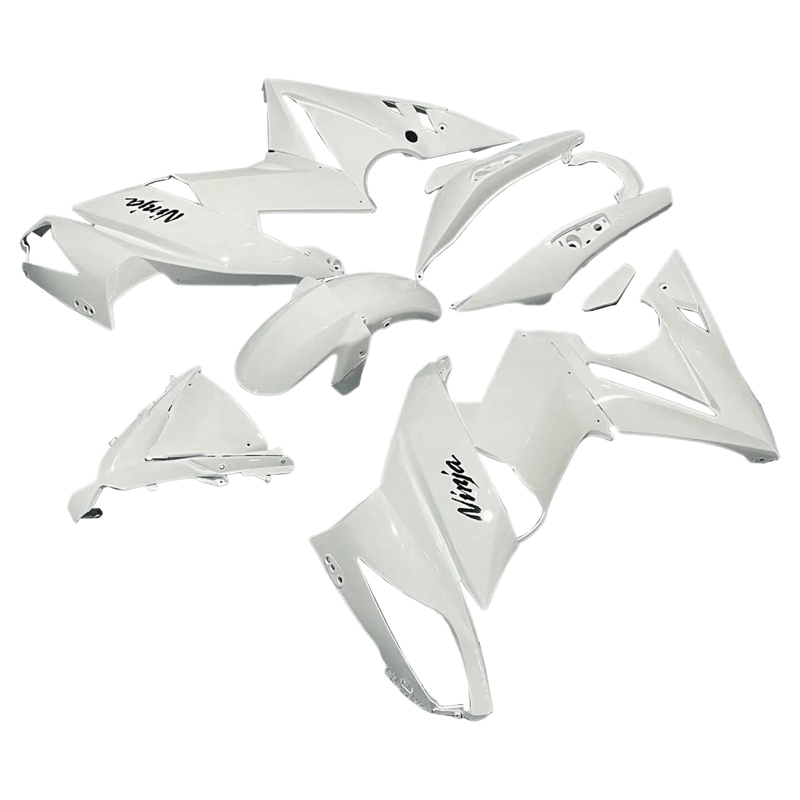 Amotopart 2009-2011 Kawasaki Ninja650 EX650 White & Black Fairing Kit