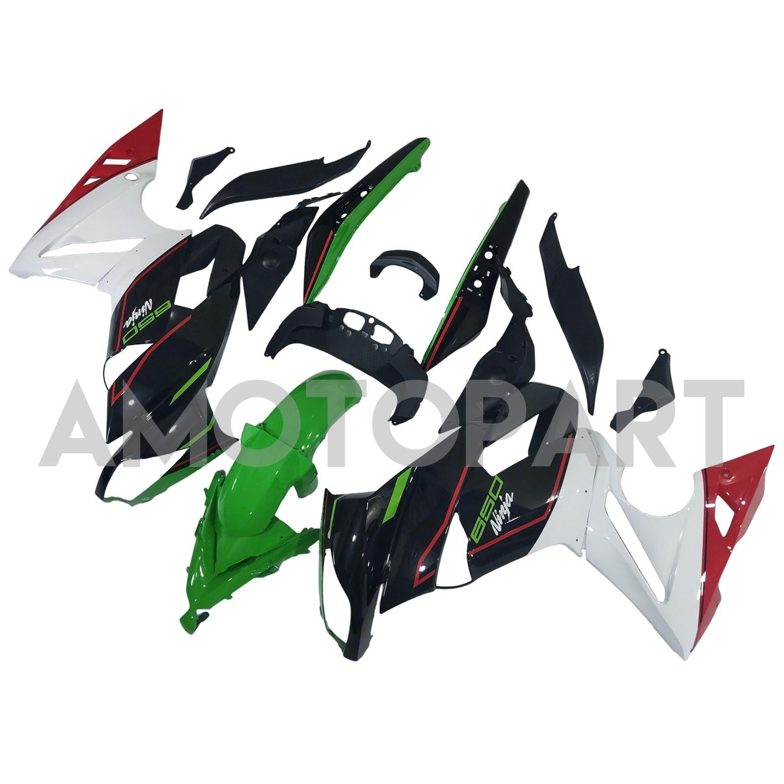 Amotopart 2009-2011 Kawasaki Ninja650 EX650 Black White Green Red Fairing Kit