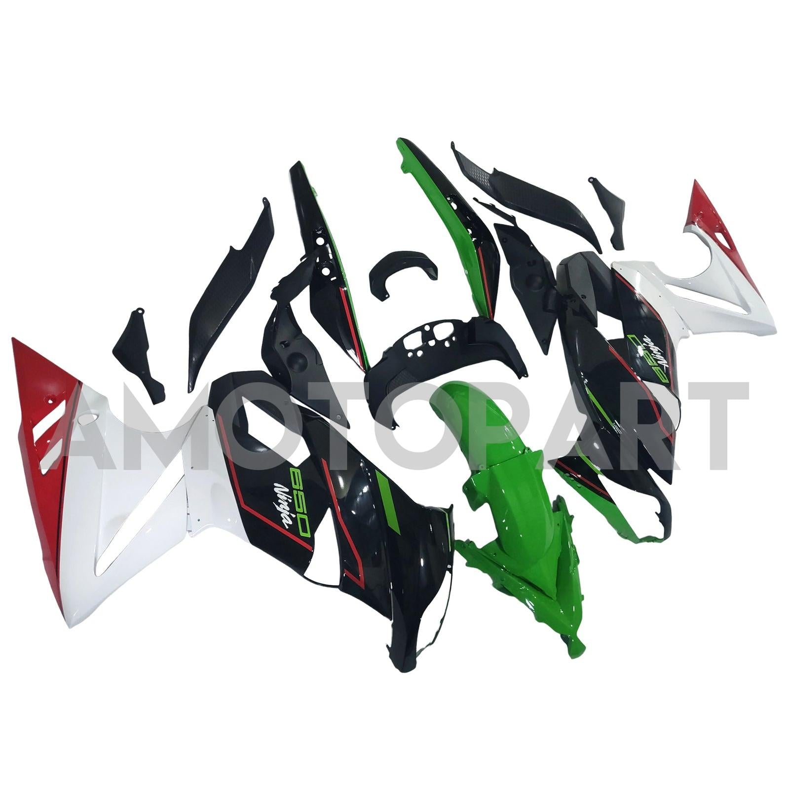 Amotopart 2009-2011 Kawasaki Ninja650 EX650 Black White Green Red Fairing Kit