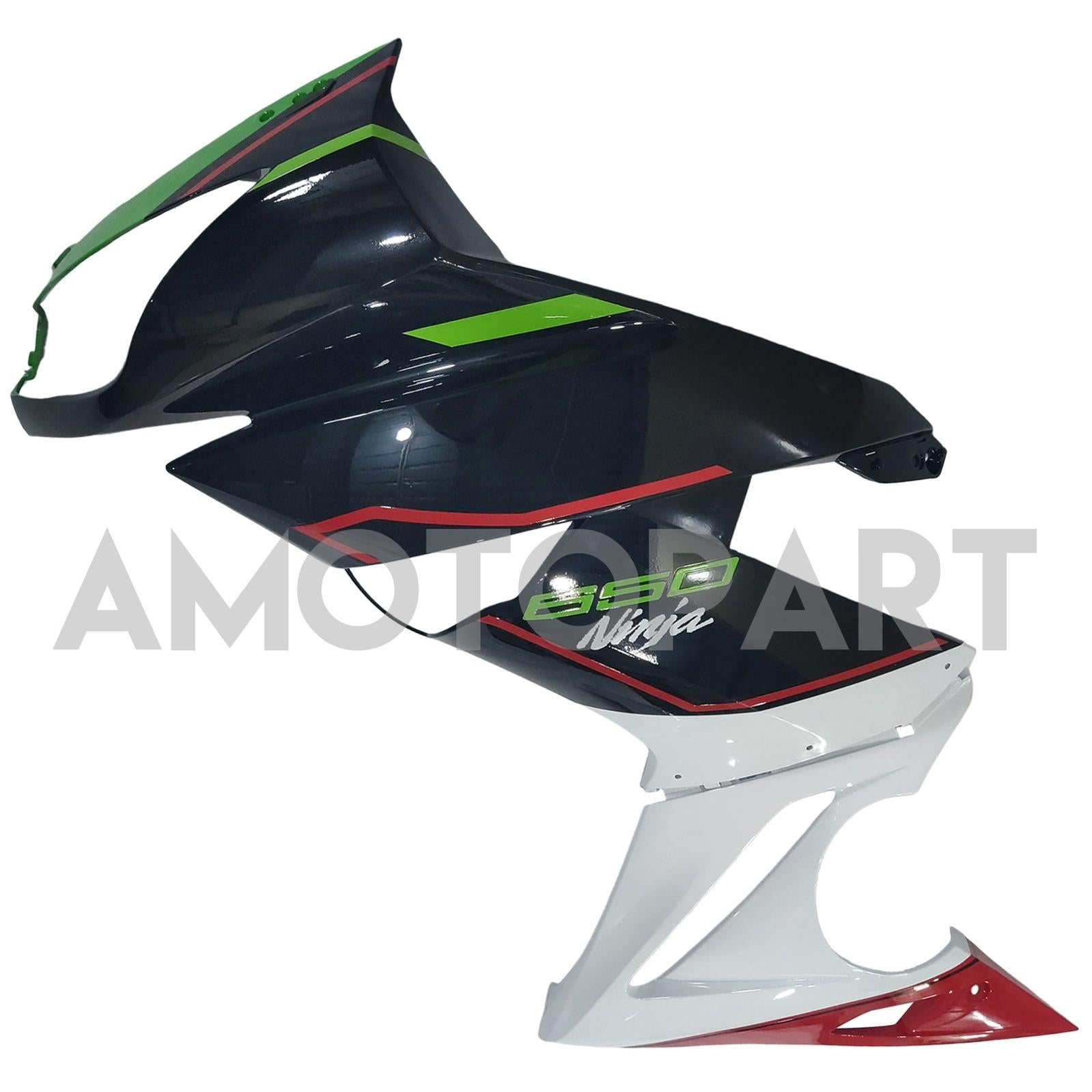 Amotopart 2009-2011 Kawasaki Ninja650 EX650 Black White Green Red Fairing Kit