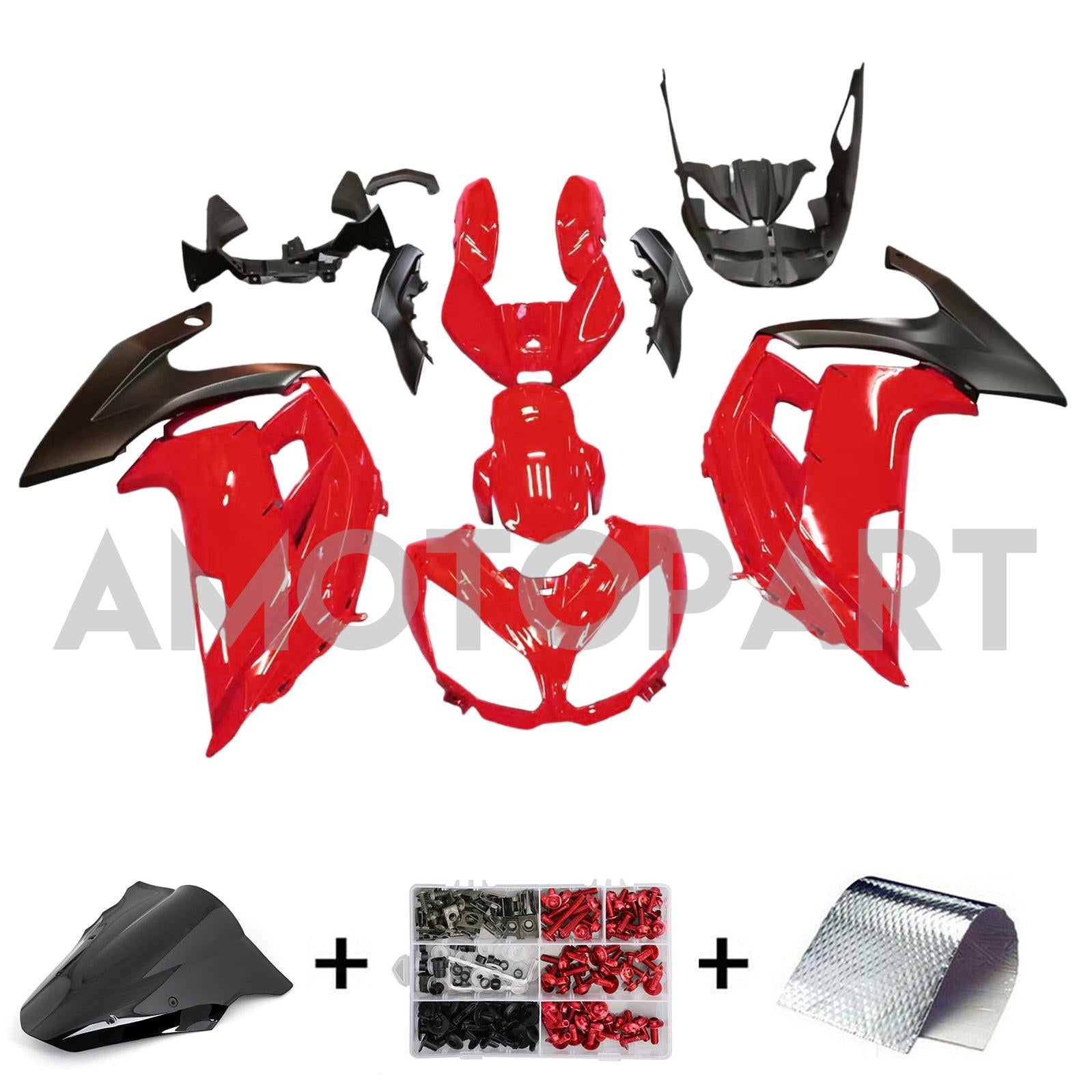 Amotopart 2012-2016 ER6F/Ninja650 Black&Red Fairing Kit