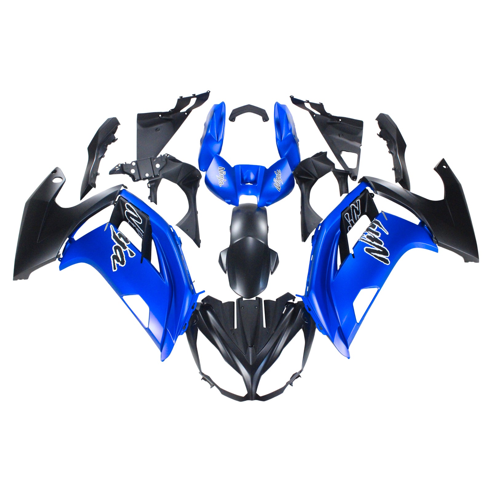 Amotopart 2012-2016 Kawasaki Ninja 650 Kit de carenado azul negro