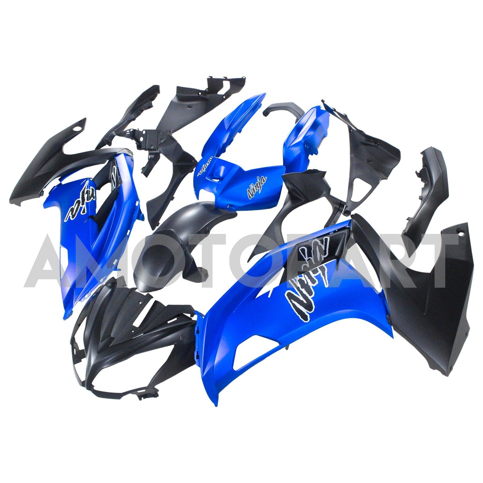 Amotopart 2012-2016 Kawasaki Ninja 650 Blue Black Fairing Kir
