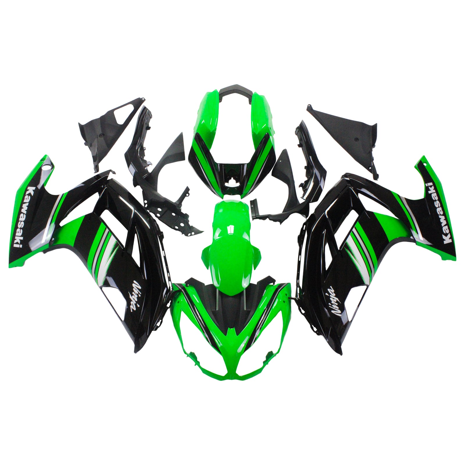 Amotopart 2012-2016 Kawasaki Ninja 650 Green Black Fairing Kit