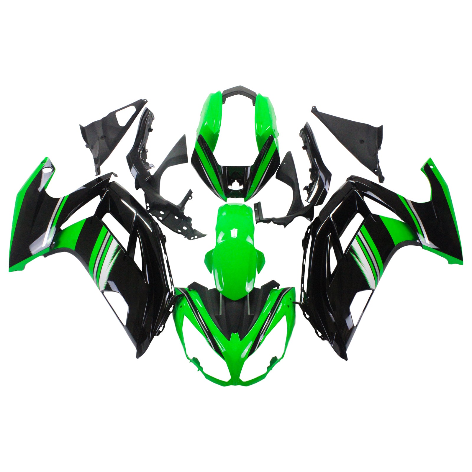 Amotopart 2012-2016 Kawasaki Ninja 650 Green Black Fairing Kit