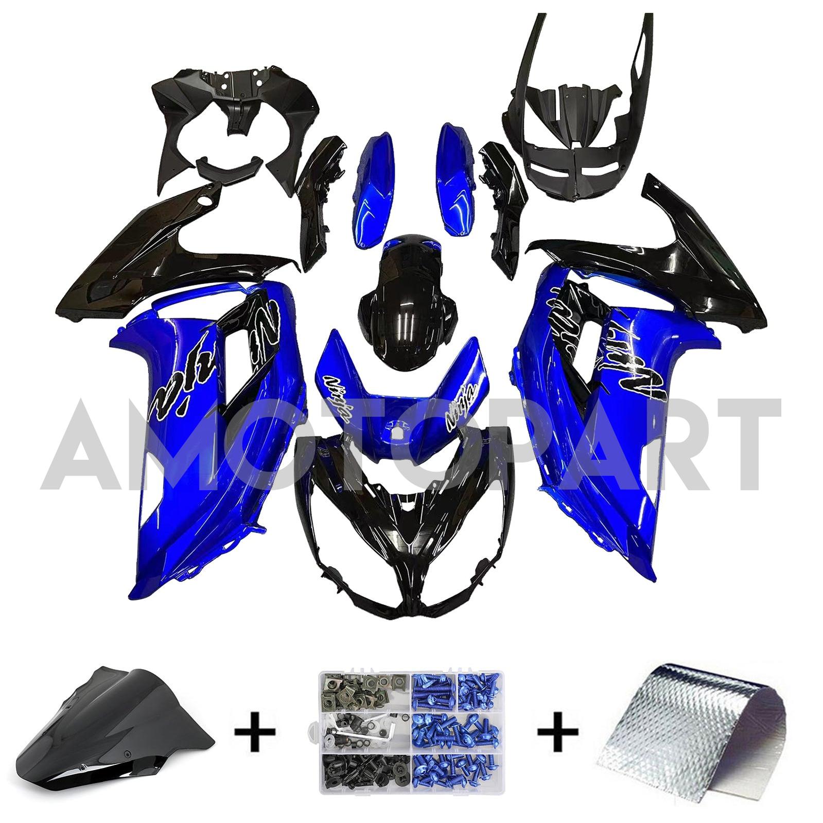 Amotopart 2012-2016 Kawasaki Ninja 650 Dark Blue Fairing Kit