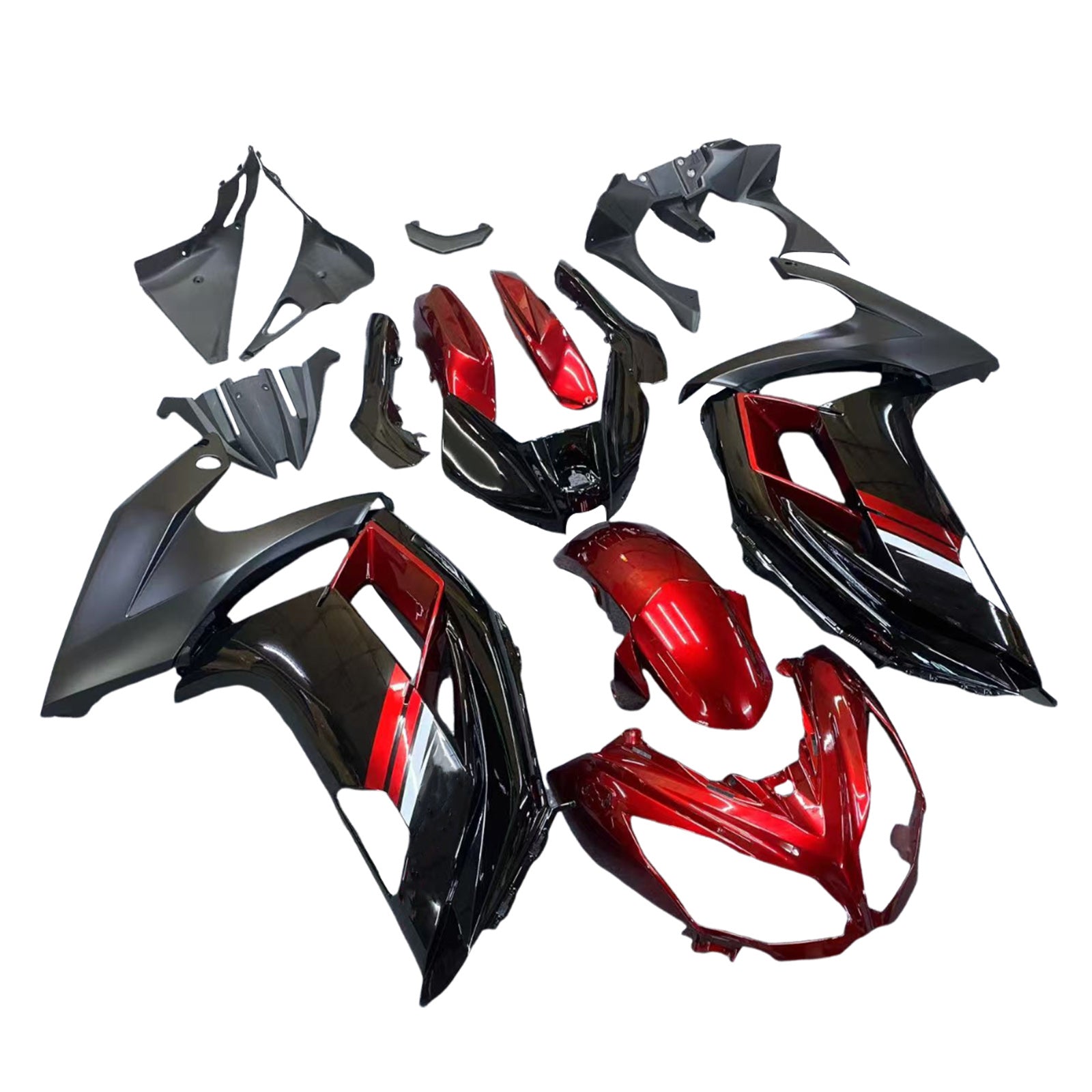 Amotopart 2012-2016 Kawasaki Ninja 650 Black Red Fairing Kit