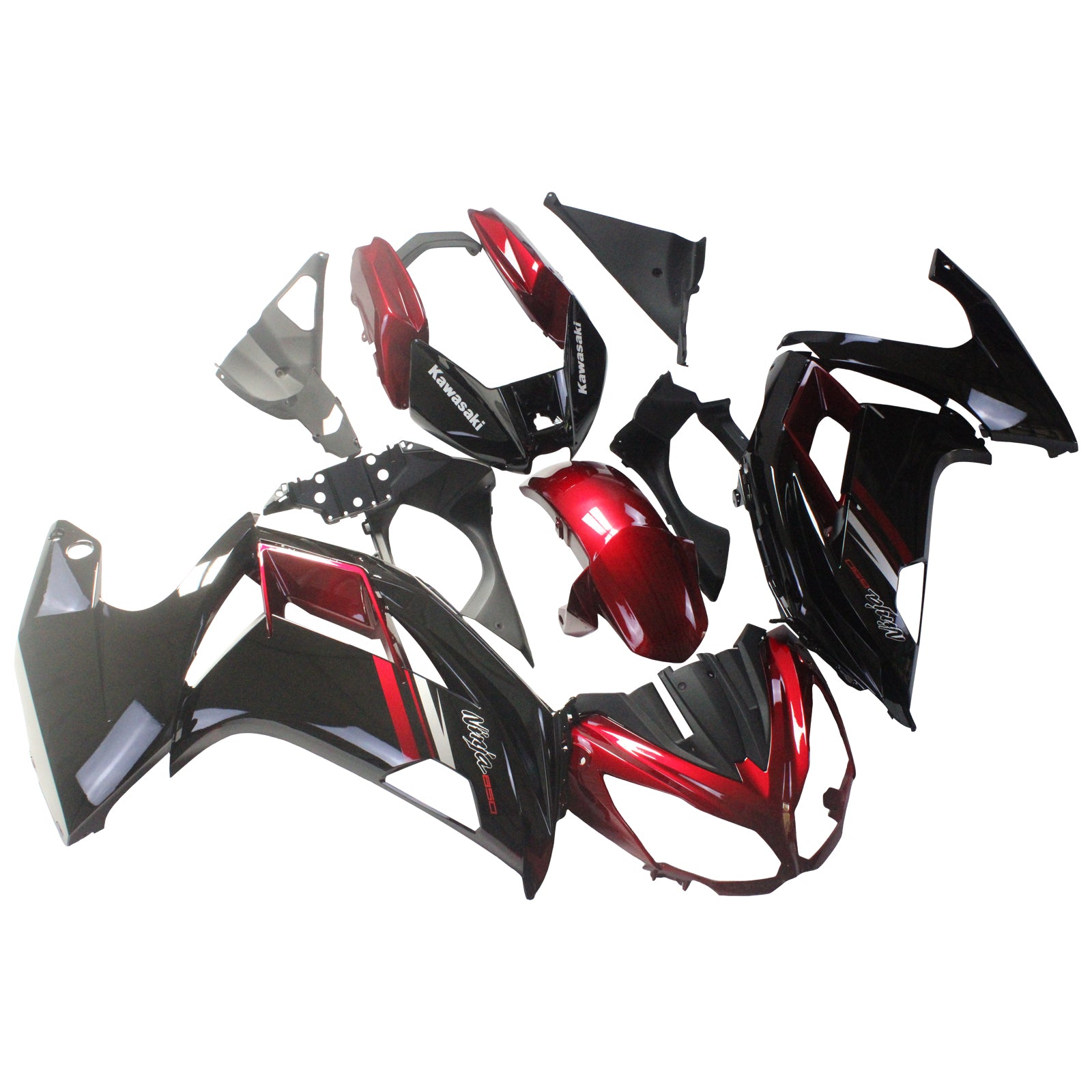 Amotopart 2012-2016 Kawasaki Ninjia 650 Red Black Fairing Kit