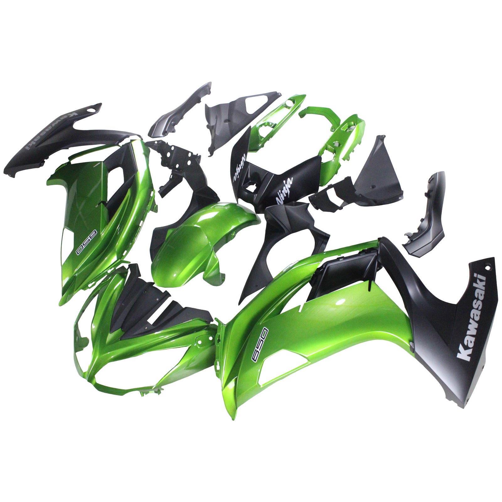 Amotopart 2012-2016 Kawasaki Ninja 650 Green Style2 Fairing Kit