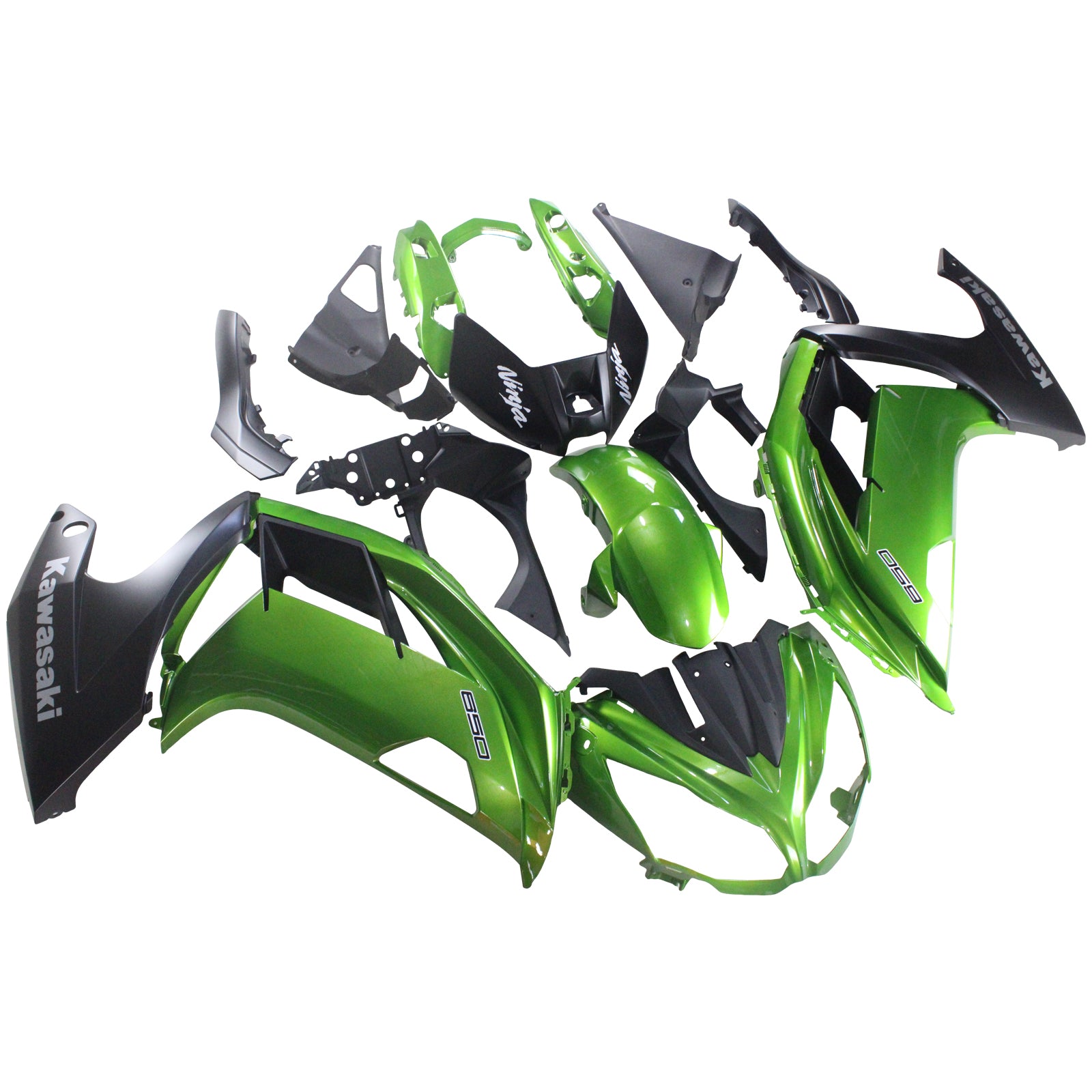 Amotopart 2012-2016 Kawasaki Ninja 650 Green Style2 Fairing Kit