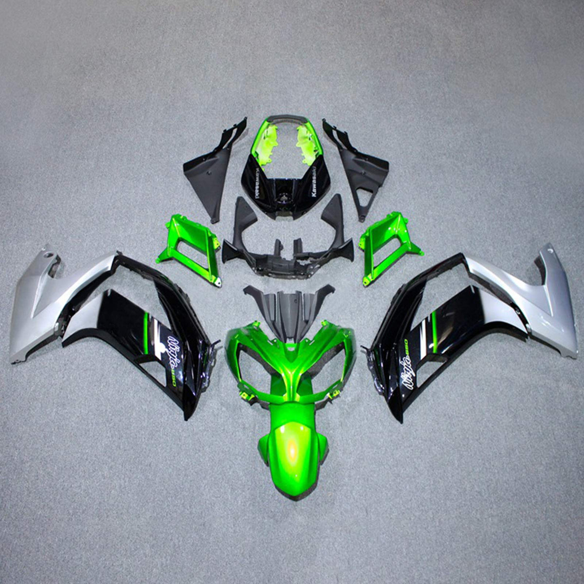 Kit carena Amotopart 2012-2016 Kawasaki Ninja 650 verde Style4