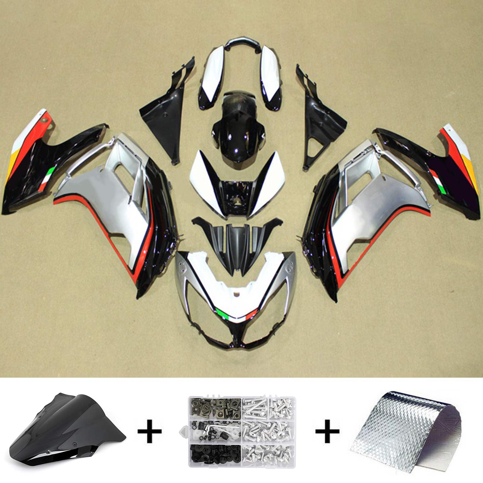 Amotopart 2012-2016 Kawasaki Ninja 650 Black Gray Fairing Kit