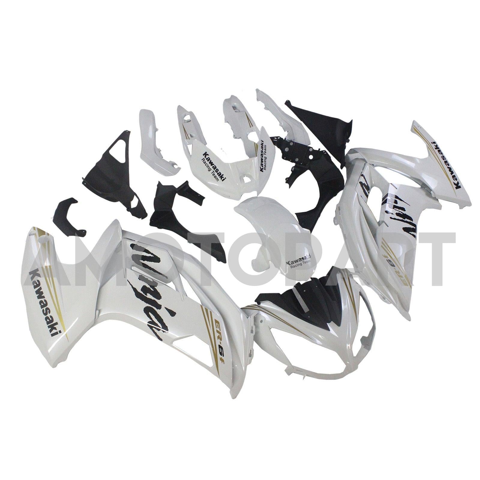 Amotopart 2012-2016 Kawasaki Ninja 650 Weißverkleidungskit