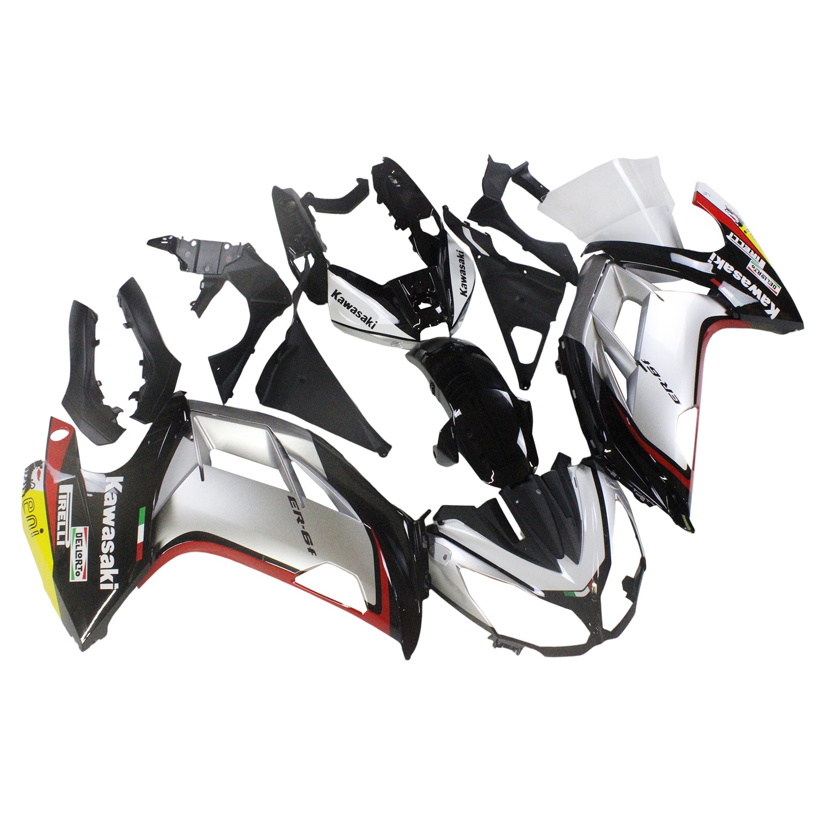 Amotopart 2012-2016 Kawasaki NInja 650 Sliver Black Multi Color Fairing Kit