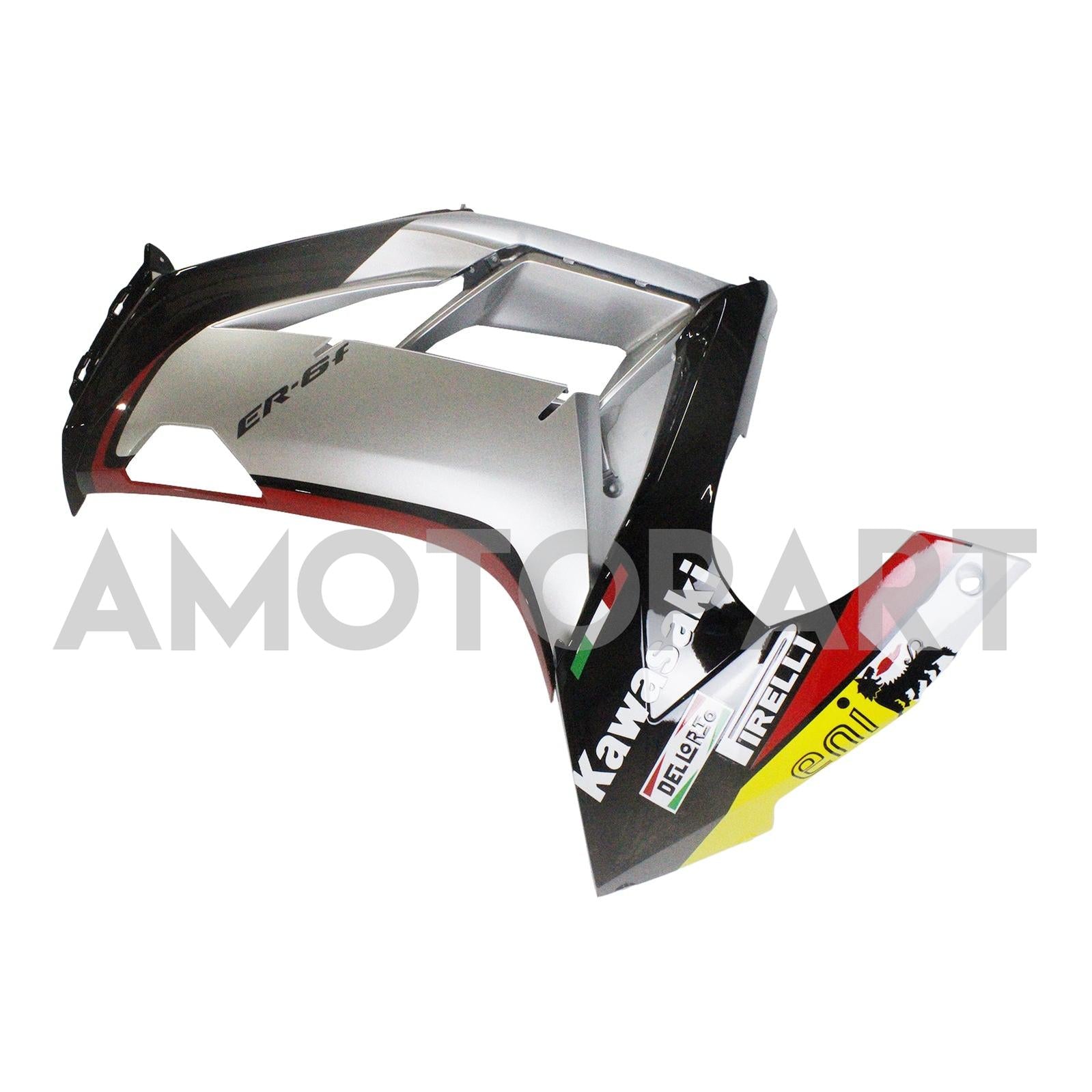 Amotopart 2012-2016 Kawasaki NInja 650 Kit de carenado multicolor negro plateado