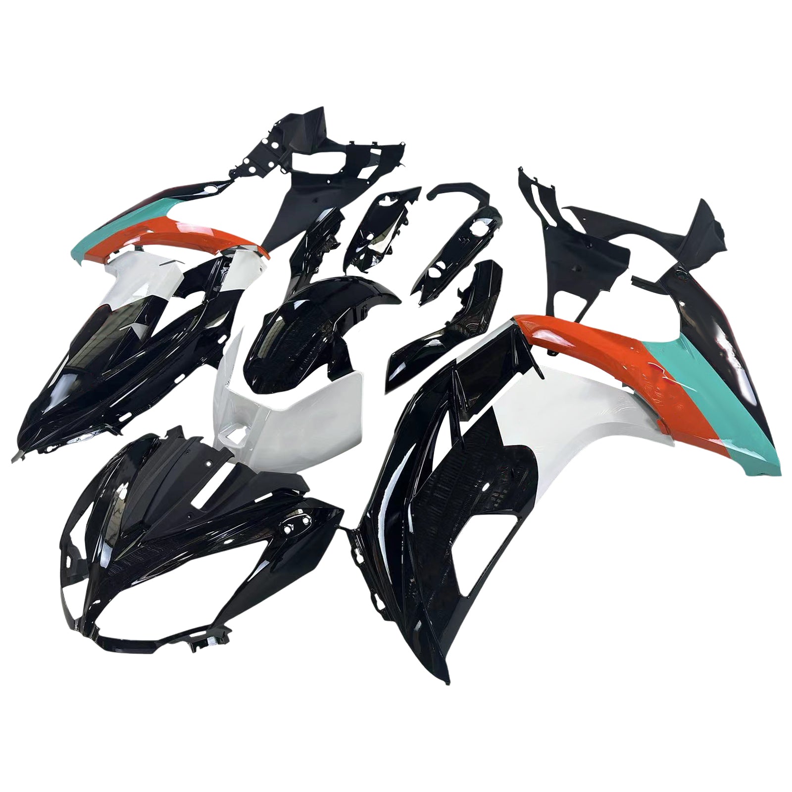 Amotopart 2012-2016 Kawasaki Ninja 650 Black White Orange Fairing Kit