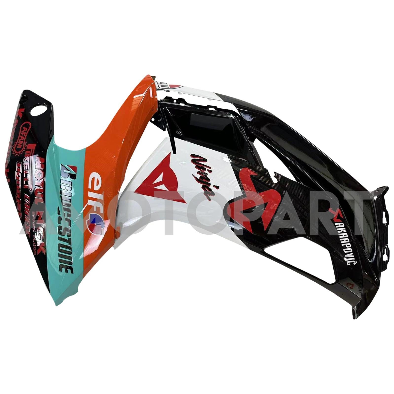Amotopart 2012-2016 Kawasaki Ninja 650 Black White Orange Fairing Kit