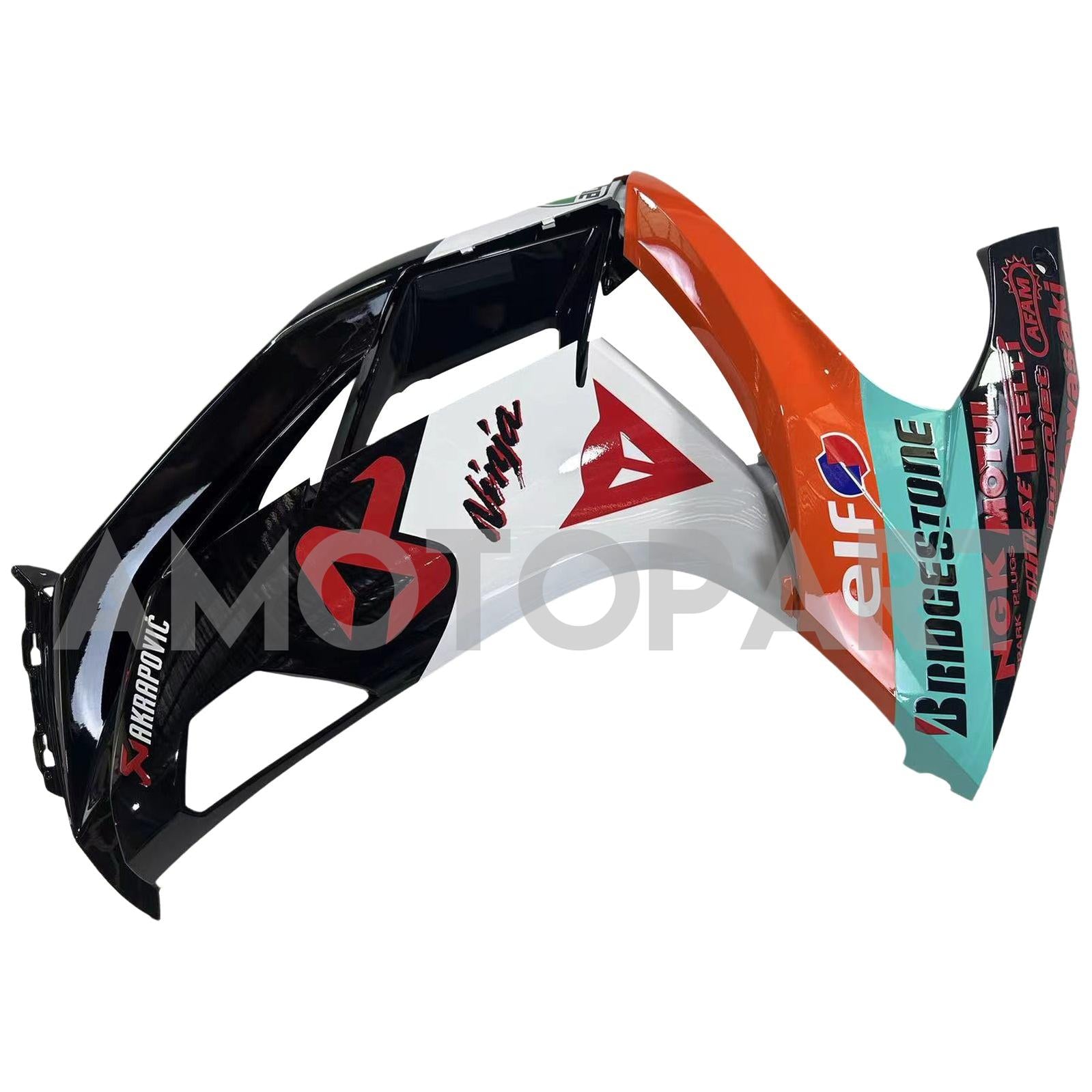 Amotopart 2012-2016 Kawasaki Ninja 650 Black White Orange Fairing Kit