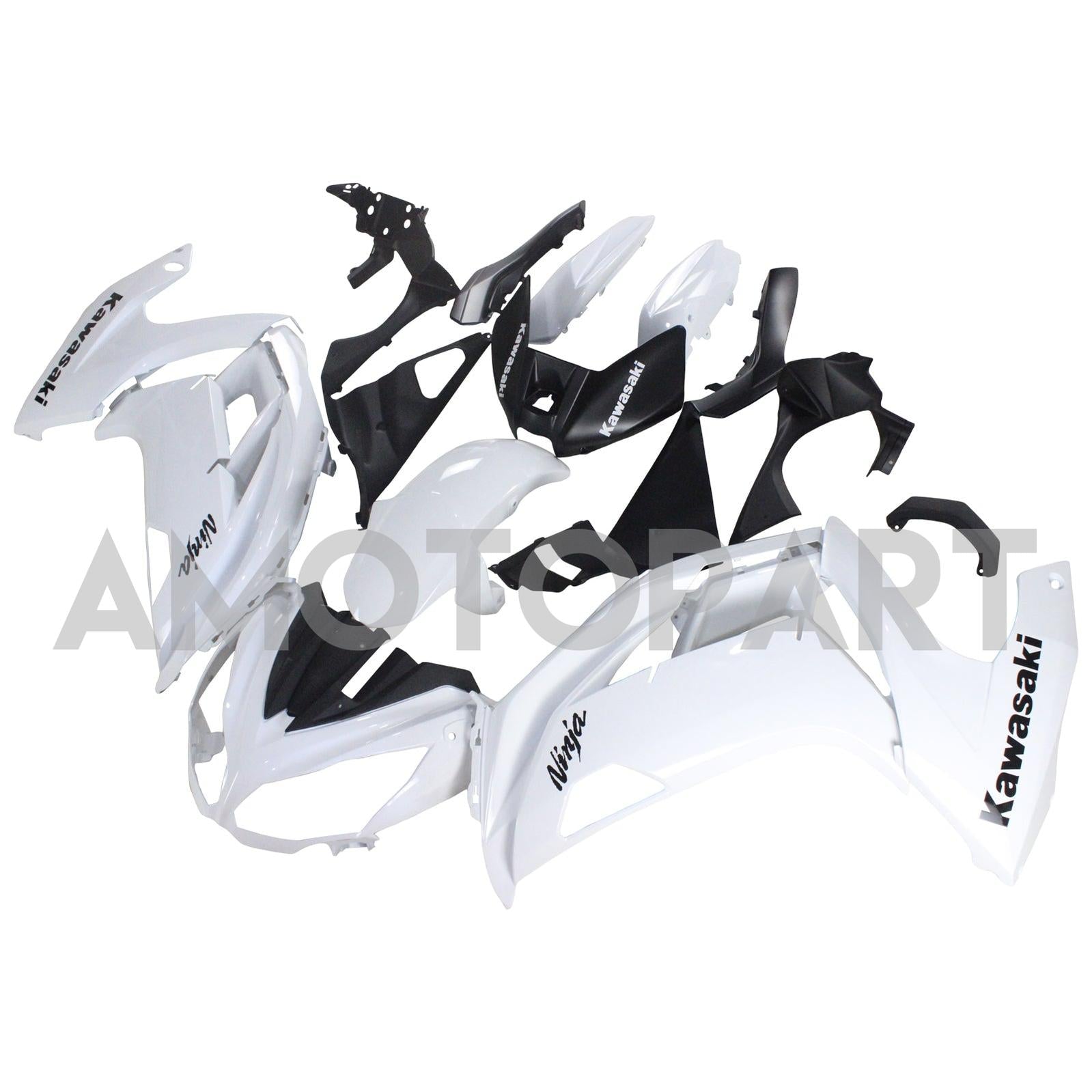 Amotopart 2012-2016 Kawasaki Ninja 650 Weiß Farbverkleidungskit