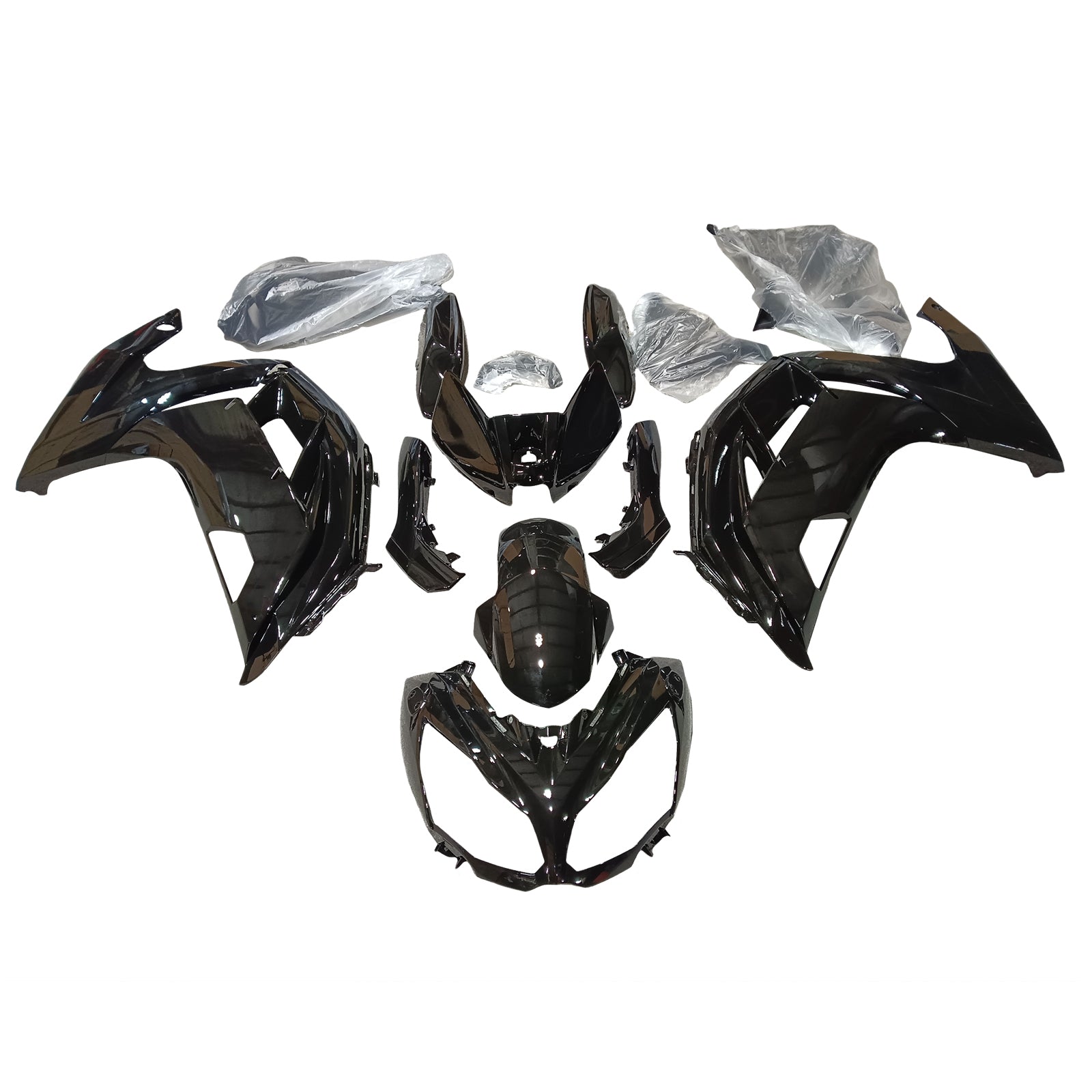 Amotopart 2012–2016 Kawasaki ER6F/Ninja650 schwarzes Verkleidungsset