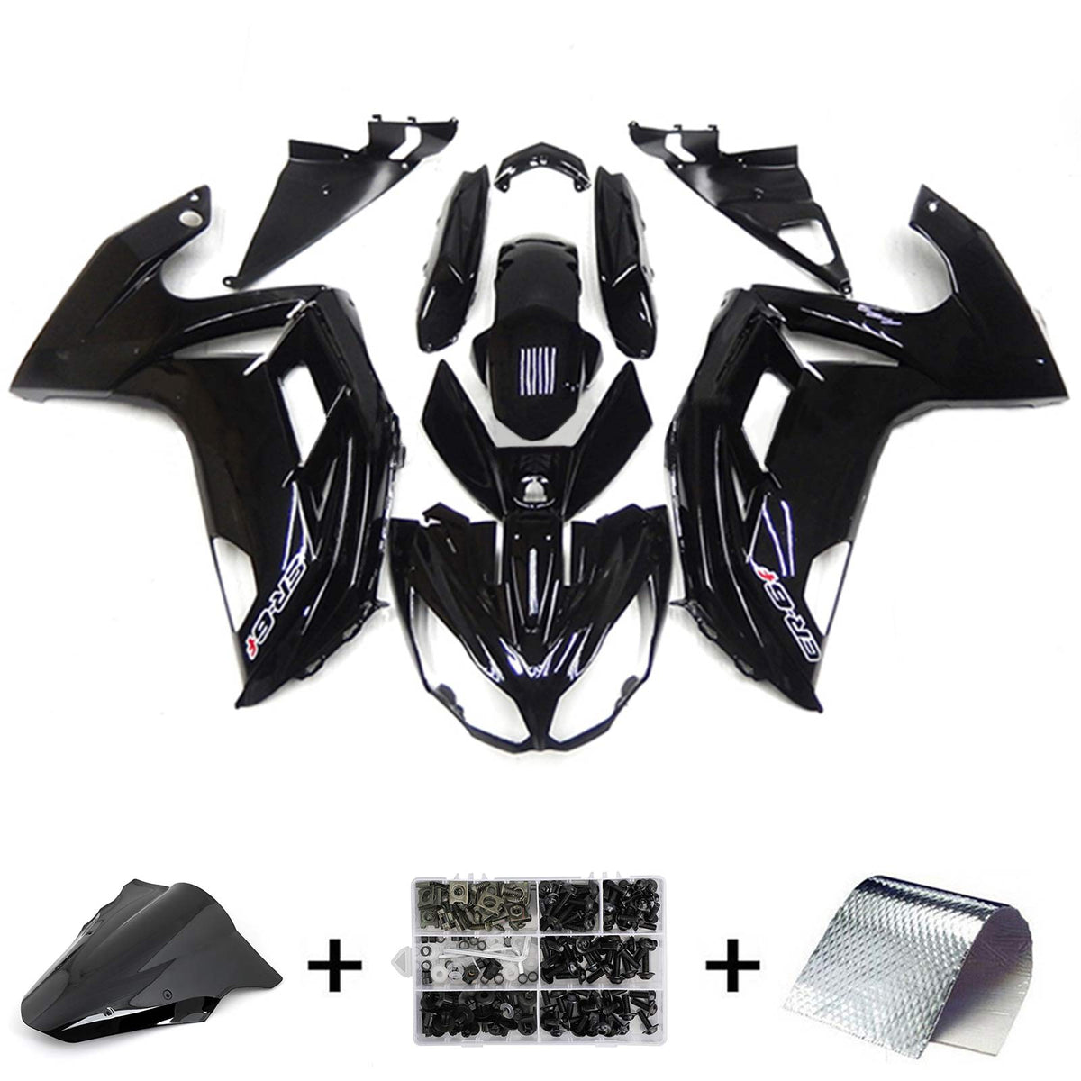 Kit de carénage noir Amotopart 2012-2016 Kawasaki ER6F/Ninja650