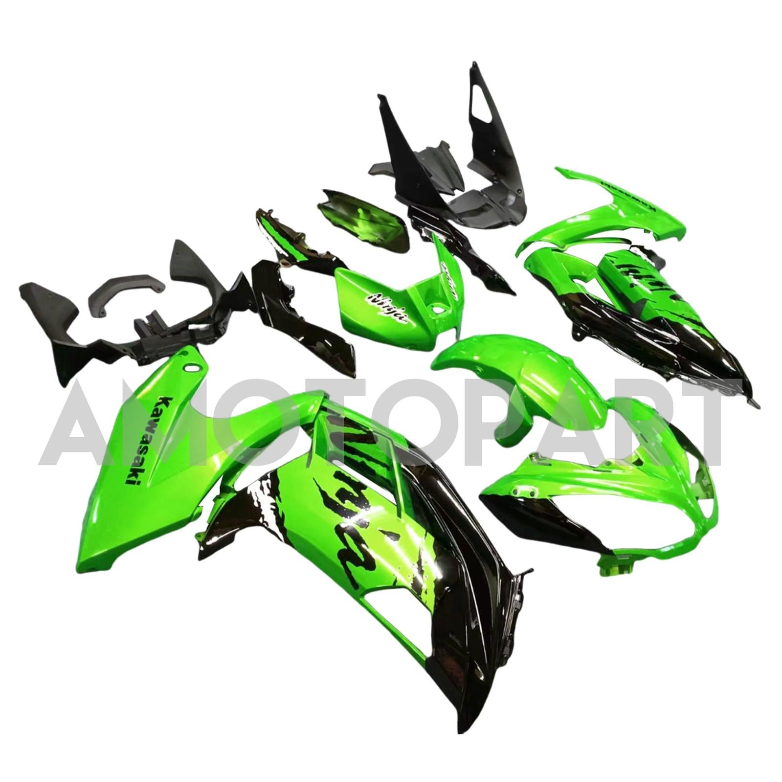 Amotopart 2012-2016 Kawasaki ER6F/Ninja650 Green&Black Fairing Kit
