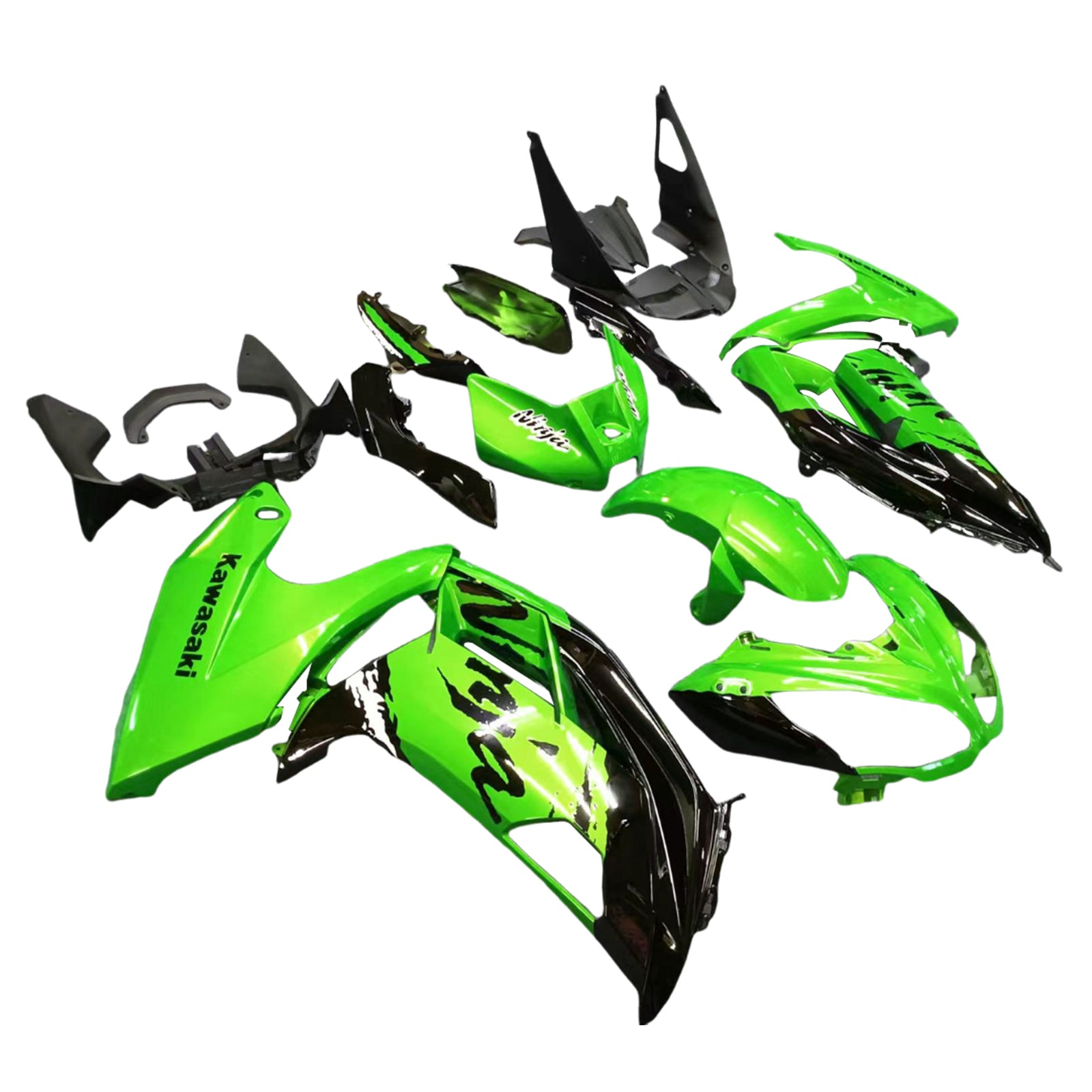 Amotopart 2012-2016 Kawasaki ER6F/Ninja650 Green&Black Fairing Kit