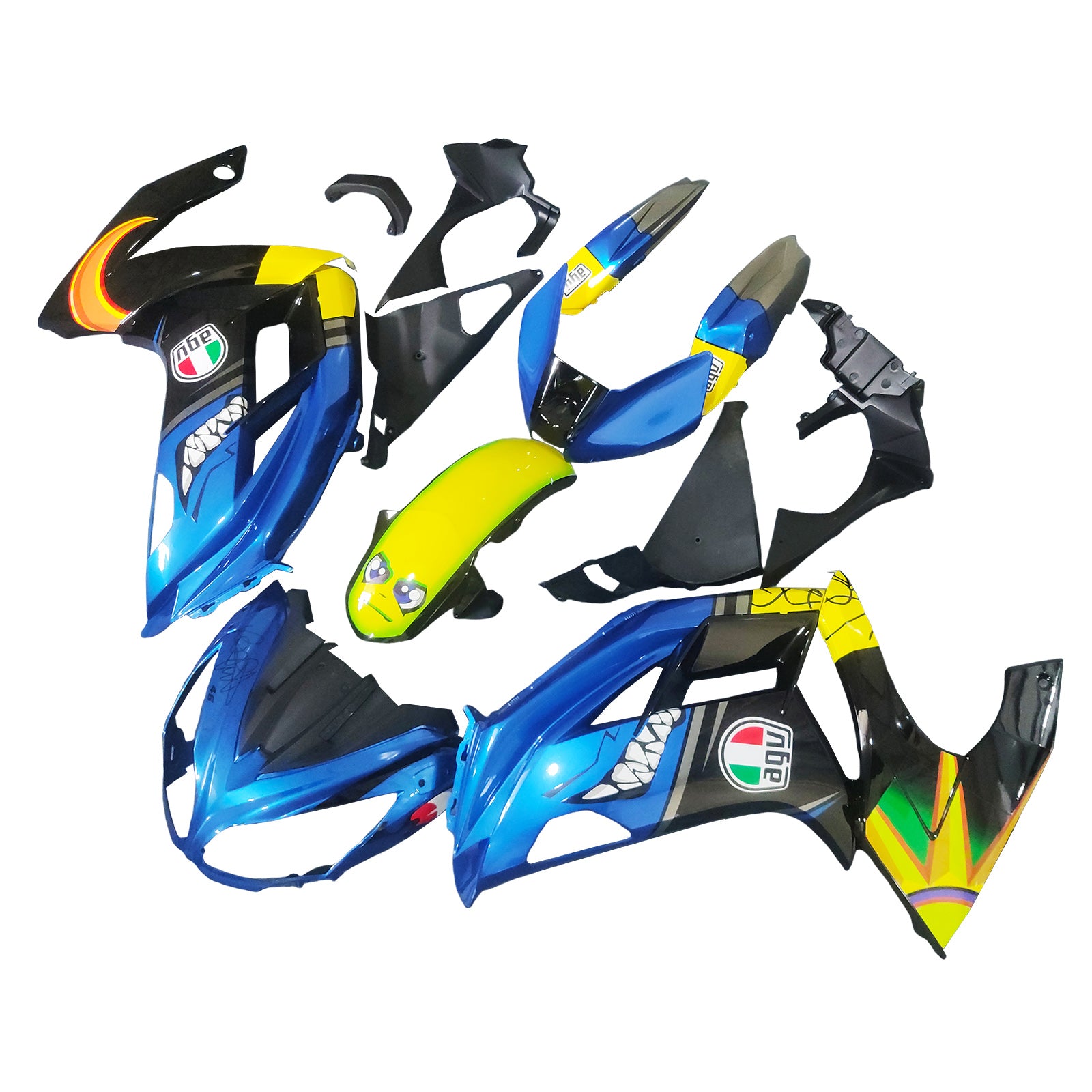 Amotopart 2012-2016 Kawasaki ER6F/Ninja650 Blue Black Fairing Kit