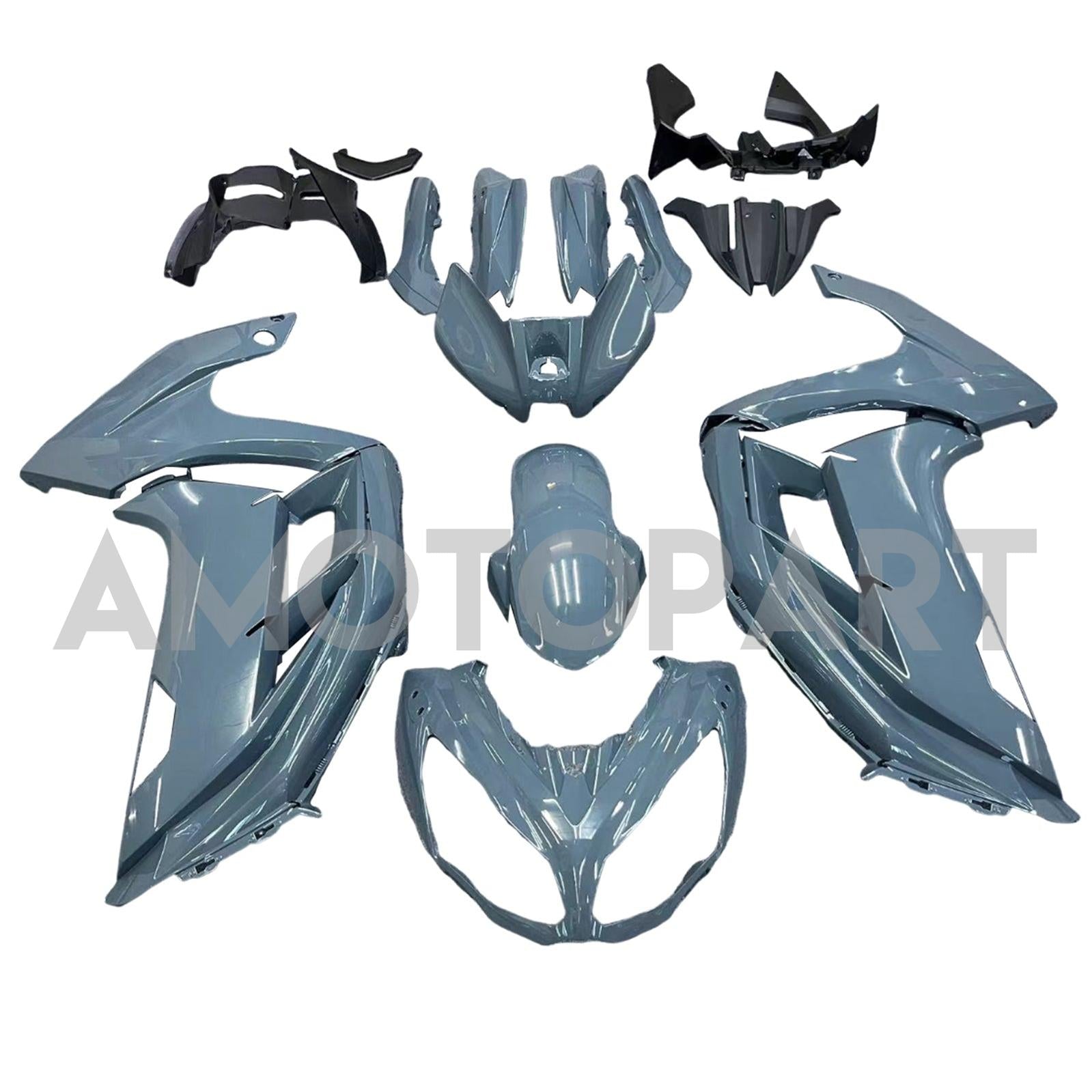 Amotopart 2012-2016 Kawasaki ER6F/Ninja650 Black Grey Fairing Kit