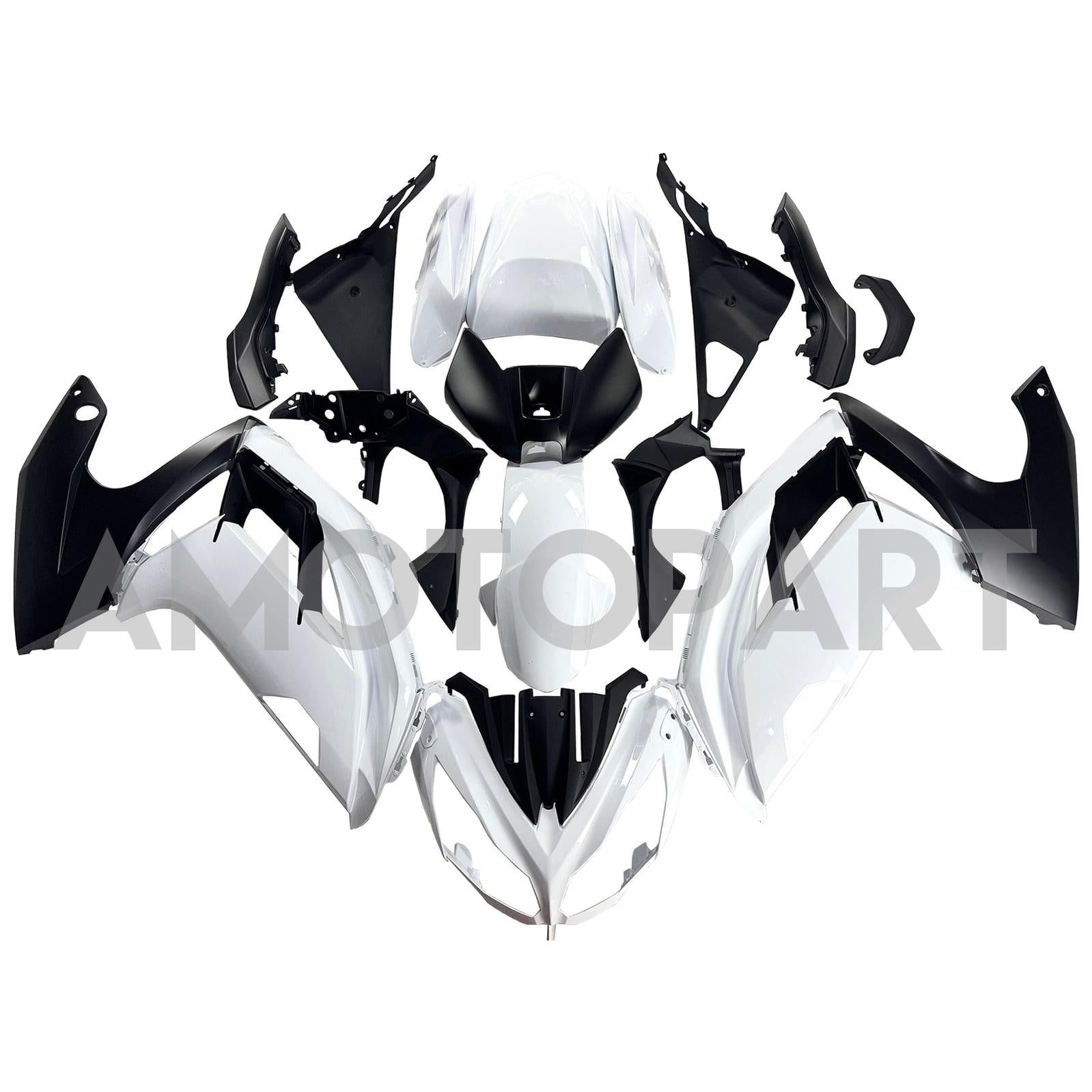 Amotopart 2012-2016 Kawasaki Ninja 650 ER6F Black White Fairing Kit