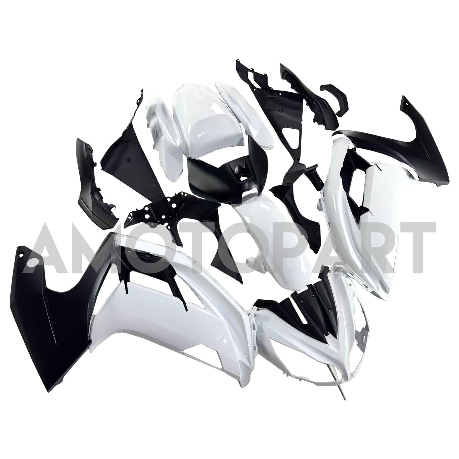 Amotopart 2012-2016 Kawasaki Ninja 650 ER6F Black White Fairing Kit