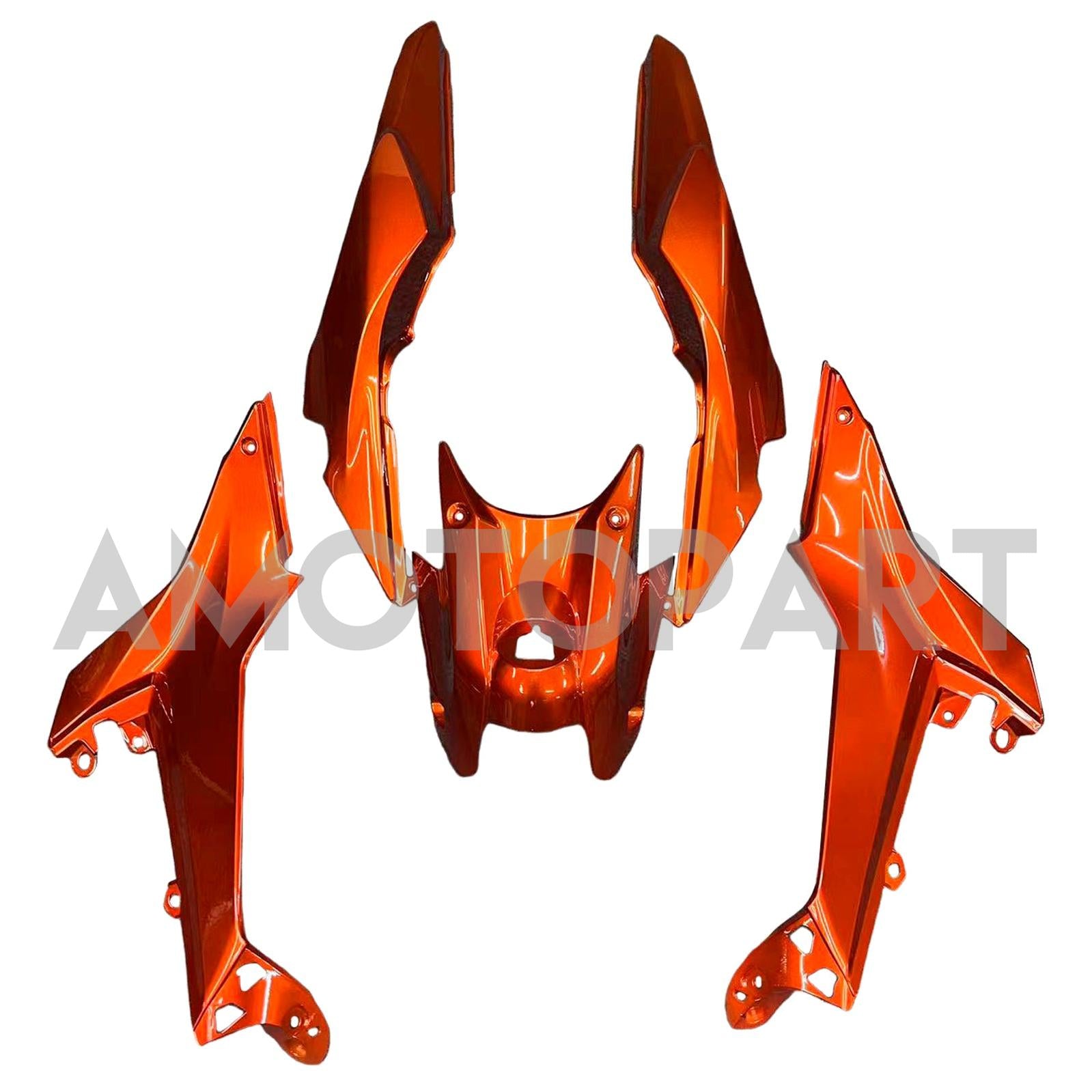 Amotopart Kawasaki ER6F/Ninja650R 2017-2019 Kit de carenado naranja oscuro brillante