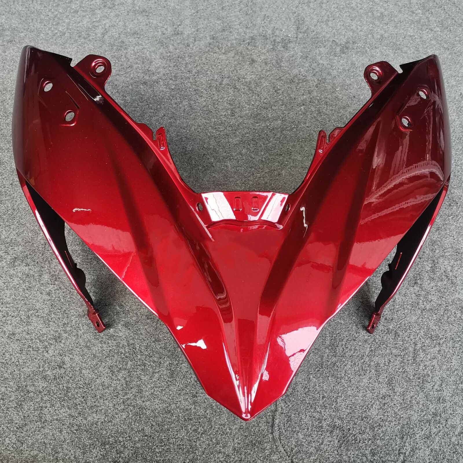 Kit de carénage Amotopart Kawasaki ER6F/Ninja650R 2017-2019 rouge et noir