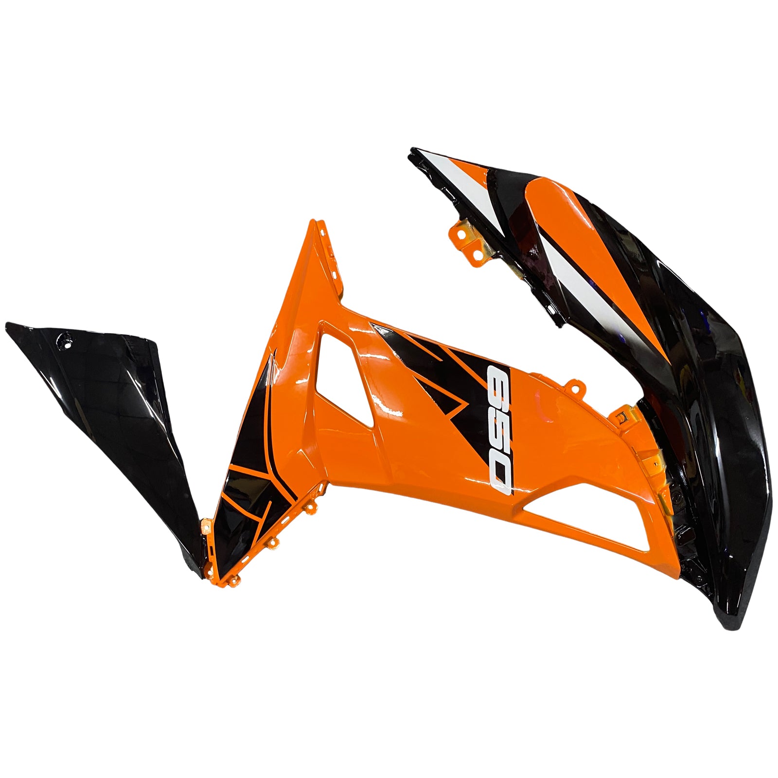 Amotopart Kawasaki ER6F/Ninja650R 2017–2019 Verkleidungsset in Orange und Schwarz