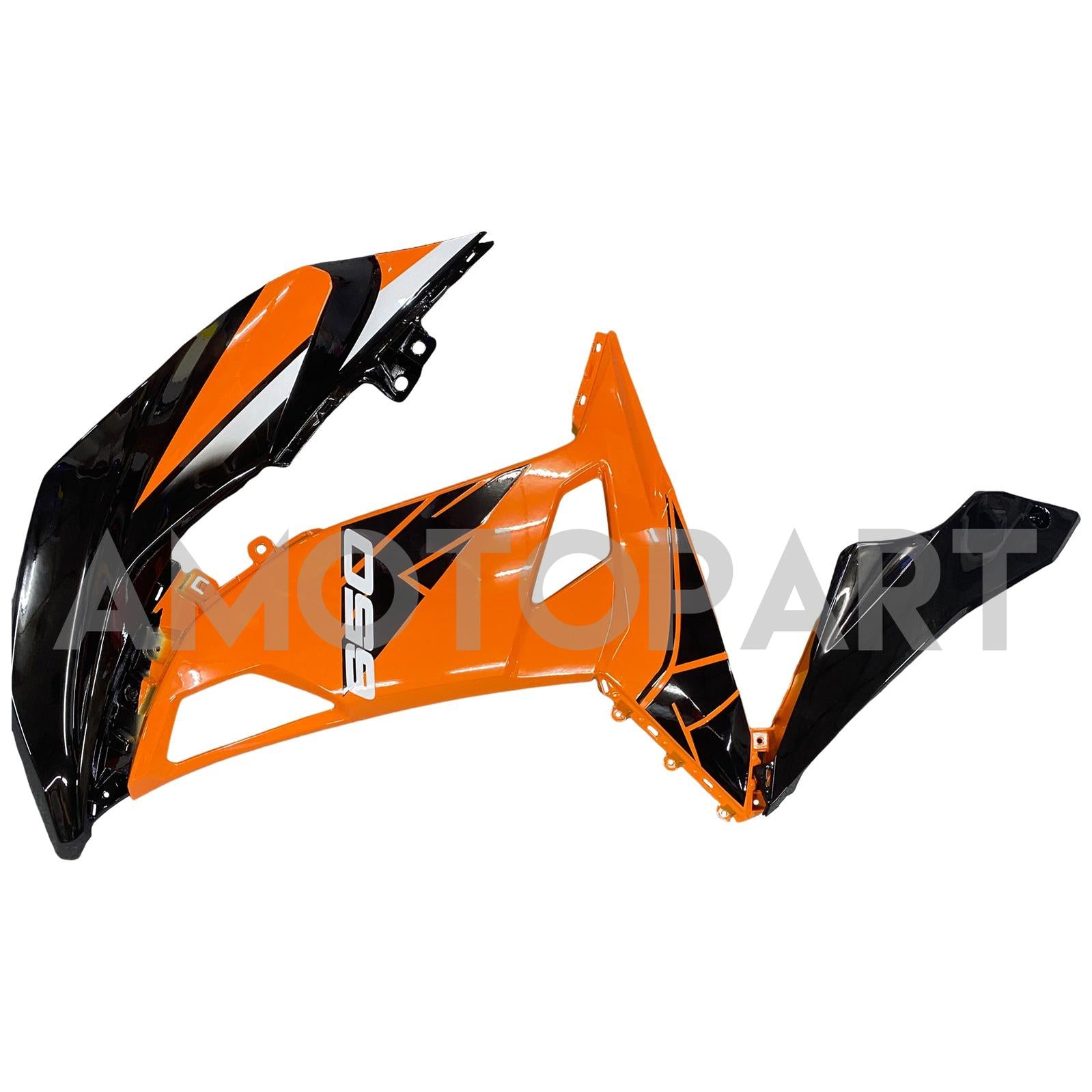 AMOTOPT KAWASAKI ER6F/NINJA650R 2017-2019 Kit de carenagem Orange & Black