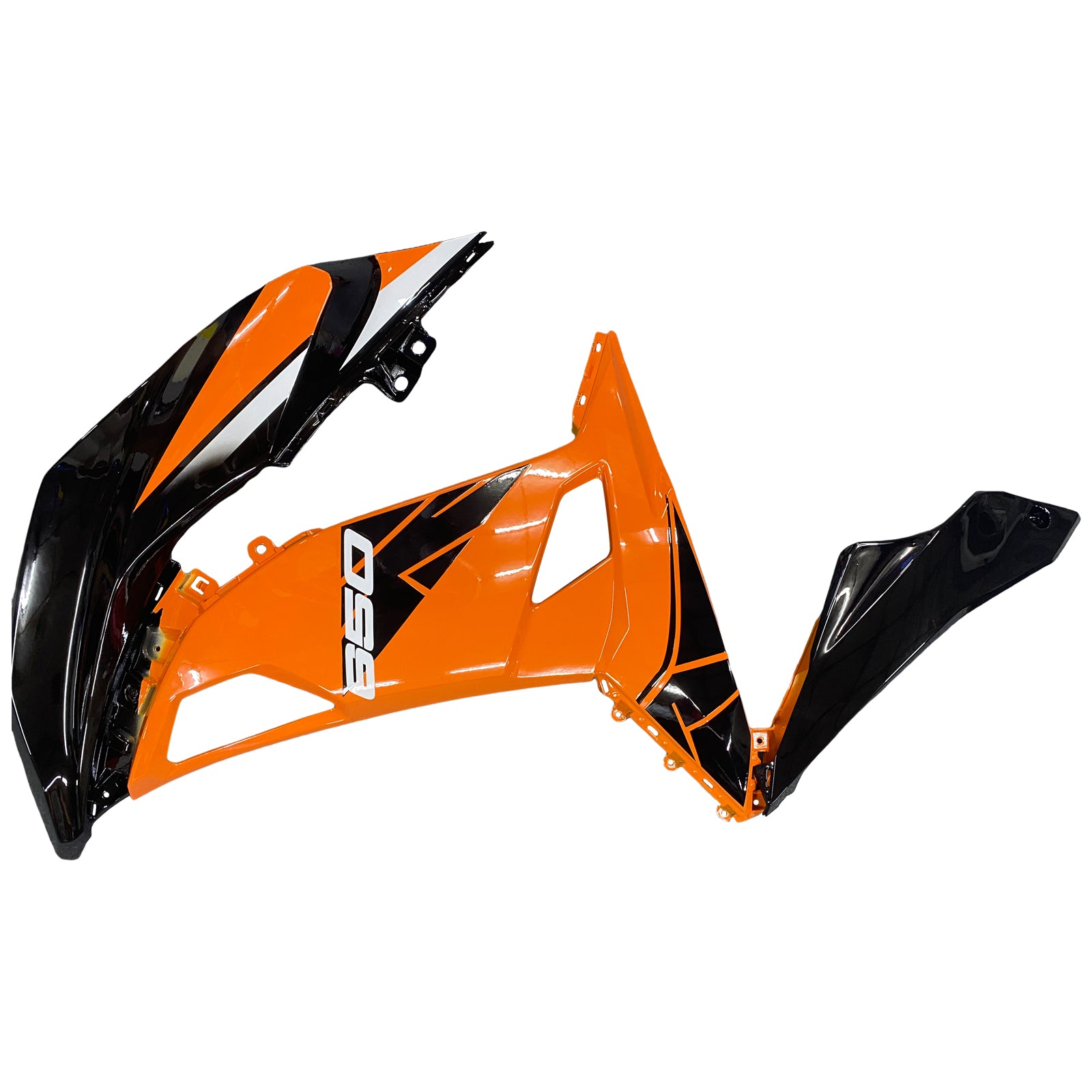 Amotopart Kawasaki ER6F/Ninja650R 2017–2019 Verkleidungsset in Orange und Schwarz