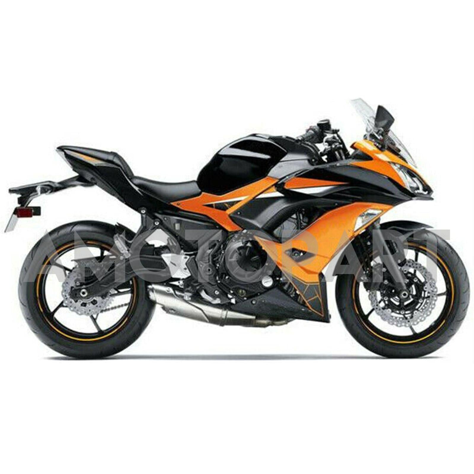 Amotopart Kawasaki ER6F/Ninja650R 2017-2019 Orange&Black Fairing Kit