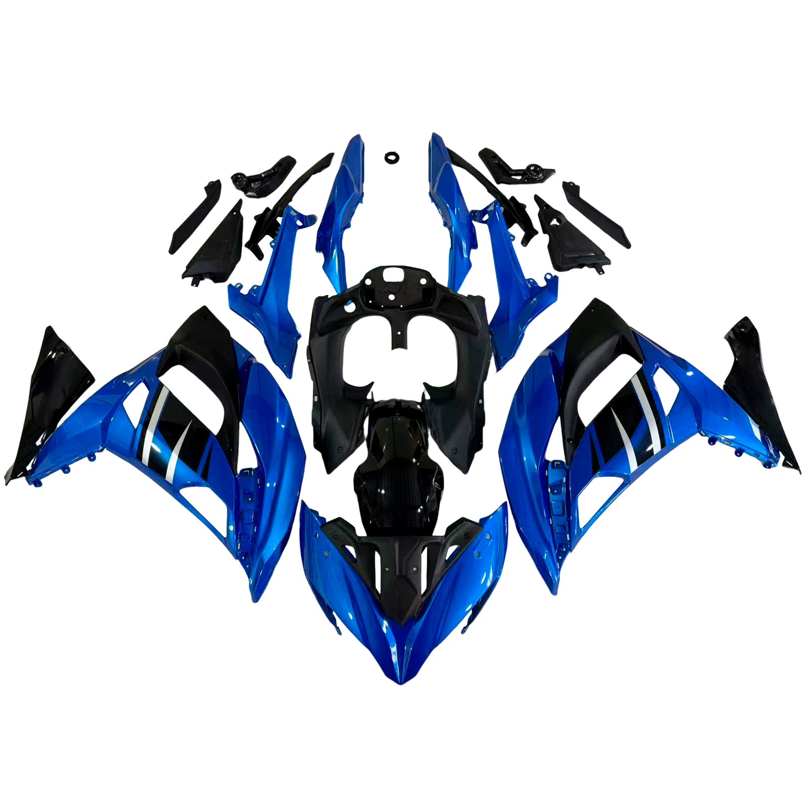 AMOTOPART KAWASAKI ER6F/NINJA650R 2017-2019 Glossy Blue Fairing Kit