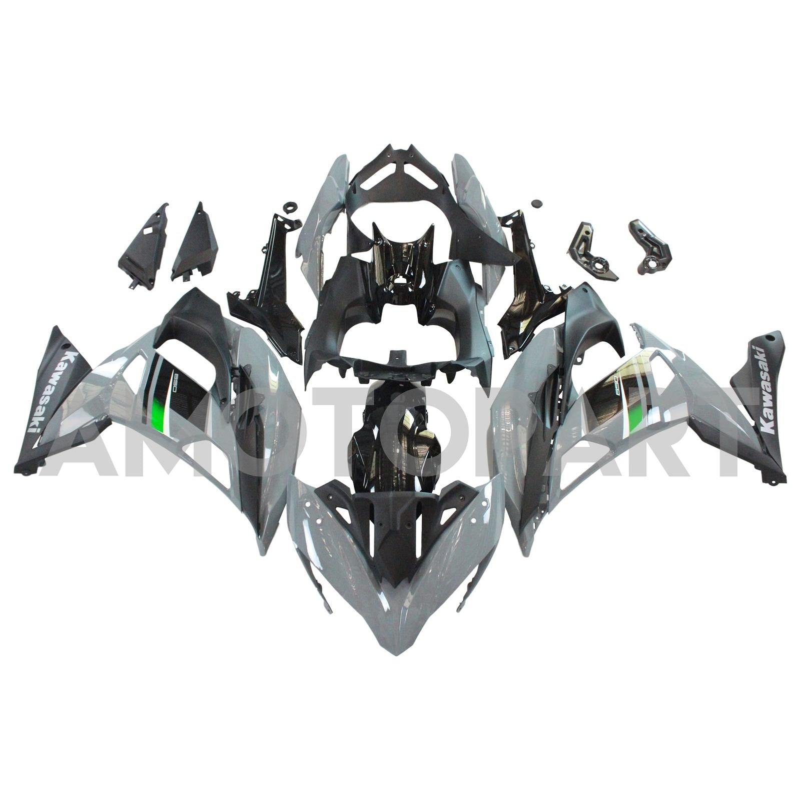 Kit de carenado Amotopart Kawasaki ER6F/Ninja650R 2017-2019 gris