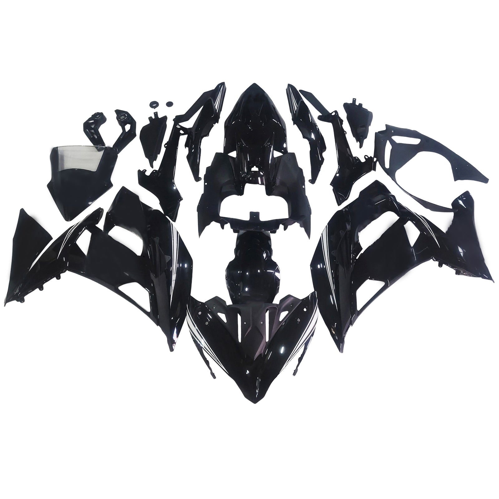 Amotopart 2017-2019 Kawasaki ER6F/Ninja650R Black Style1 Fairing Kit