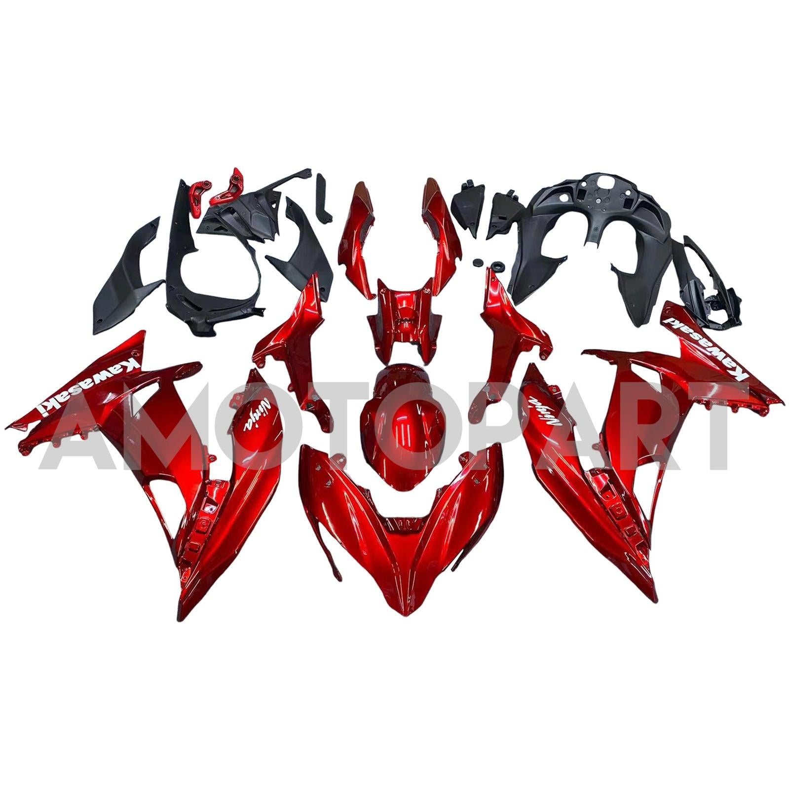 Amotopart 2017-2019 Kawasaki ER6F/NINJA650R GLOSS RED FAILING KIT