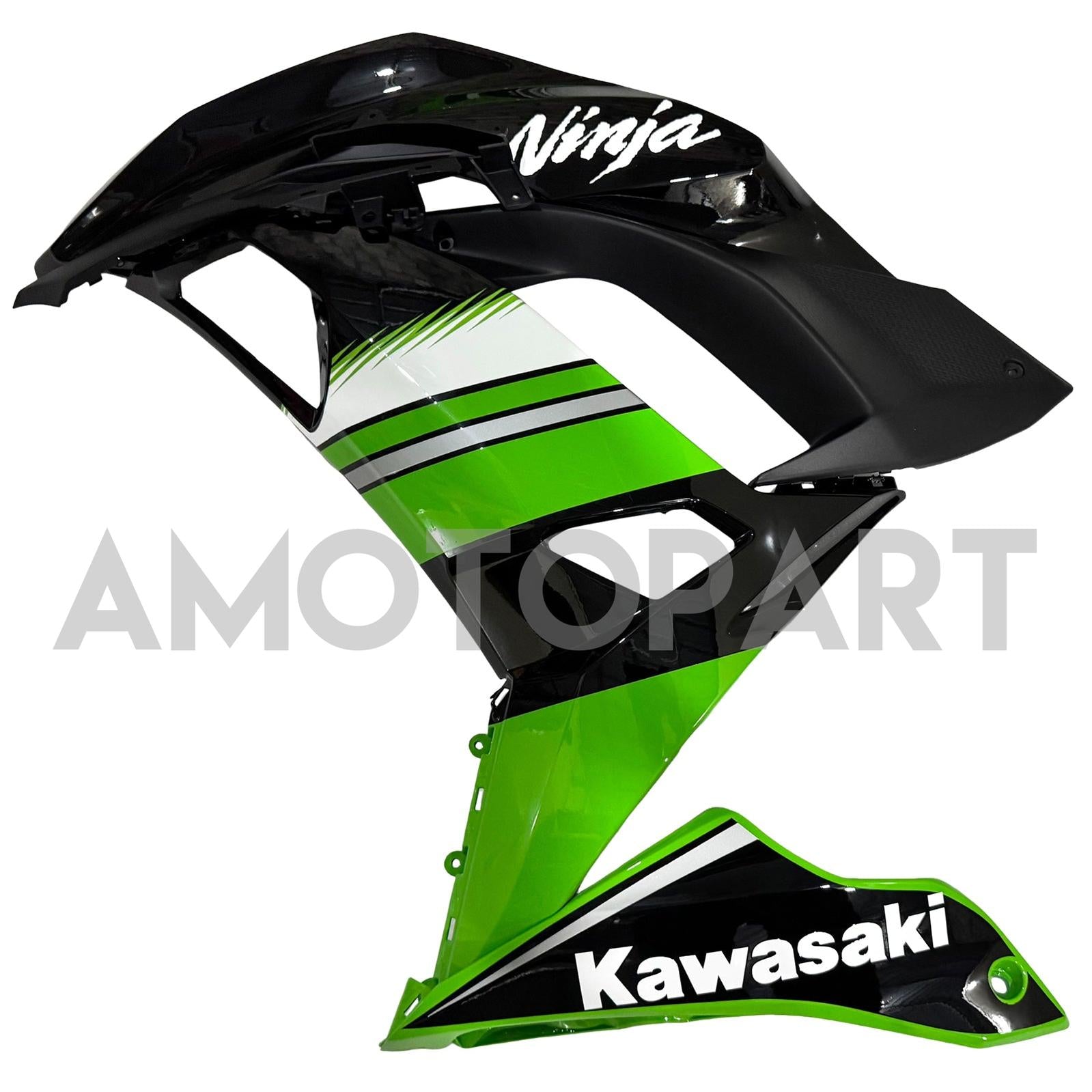 Amotopart 2017-2019 Kawasaki ER6F/Ninja 650R Kit de carenado Style2 negro y verde