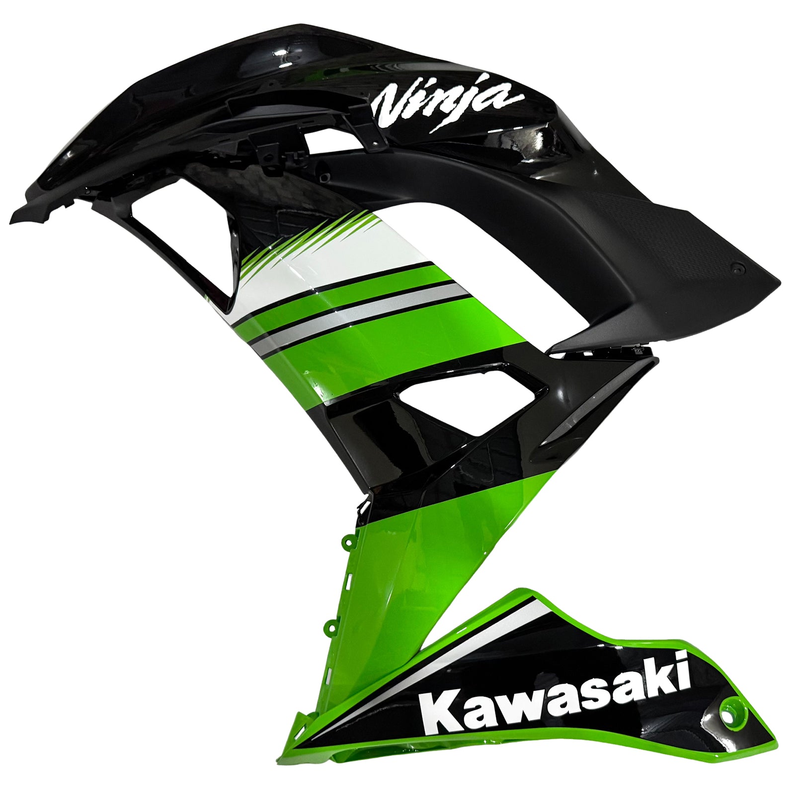 Amotopart 2017-2019 Kawasaki ER6F/Ninja650R Black&Green Style2 Fairing Kit